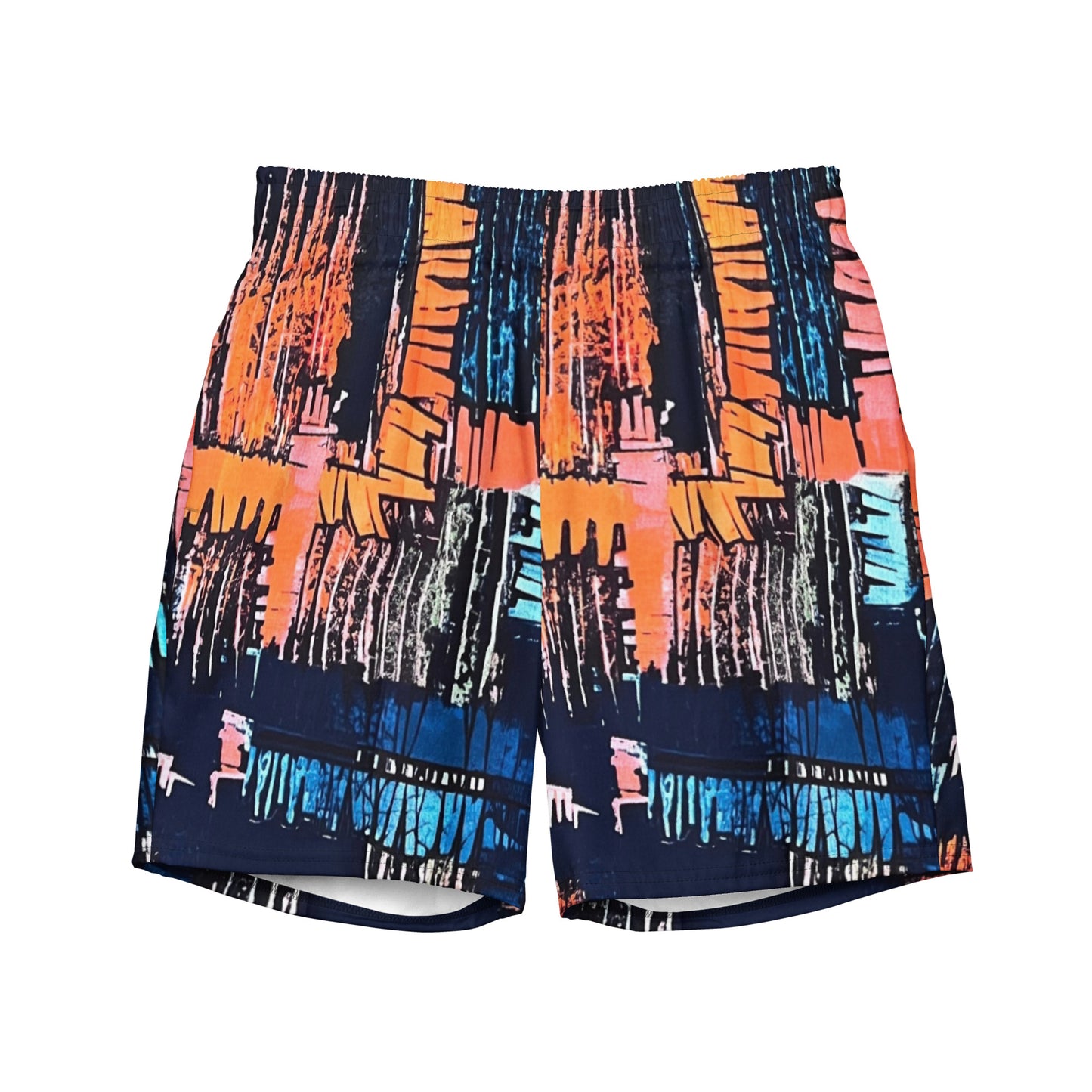 Colourful Adire Men's Swim Trunks