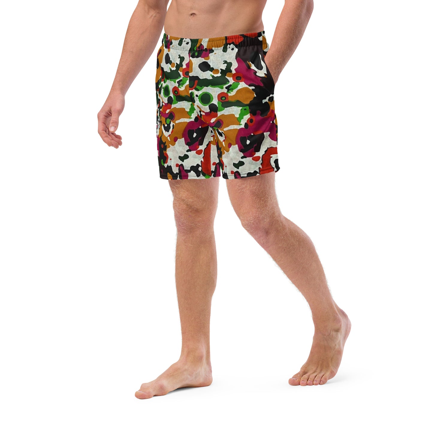 Multicolour Paint Ankara Recycled Swim Trunks