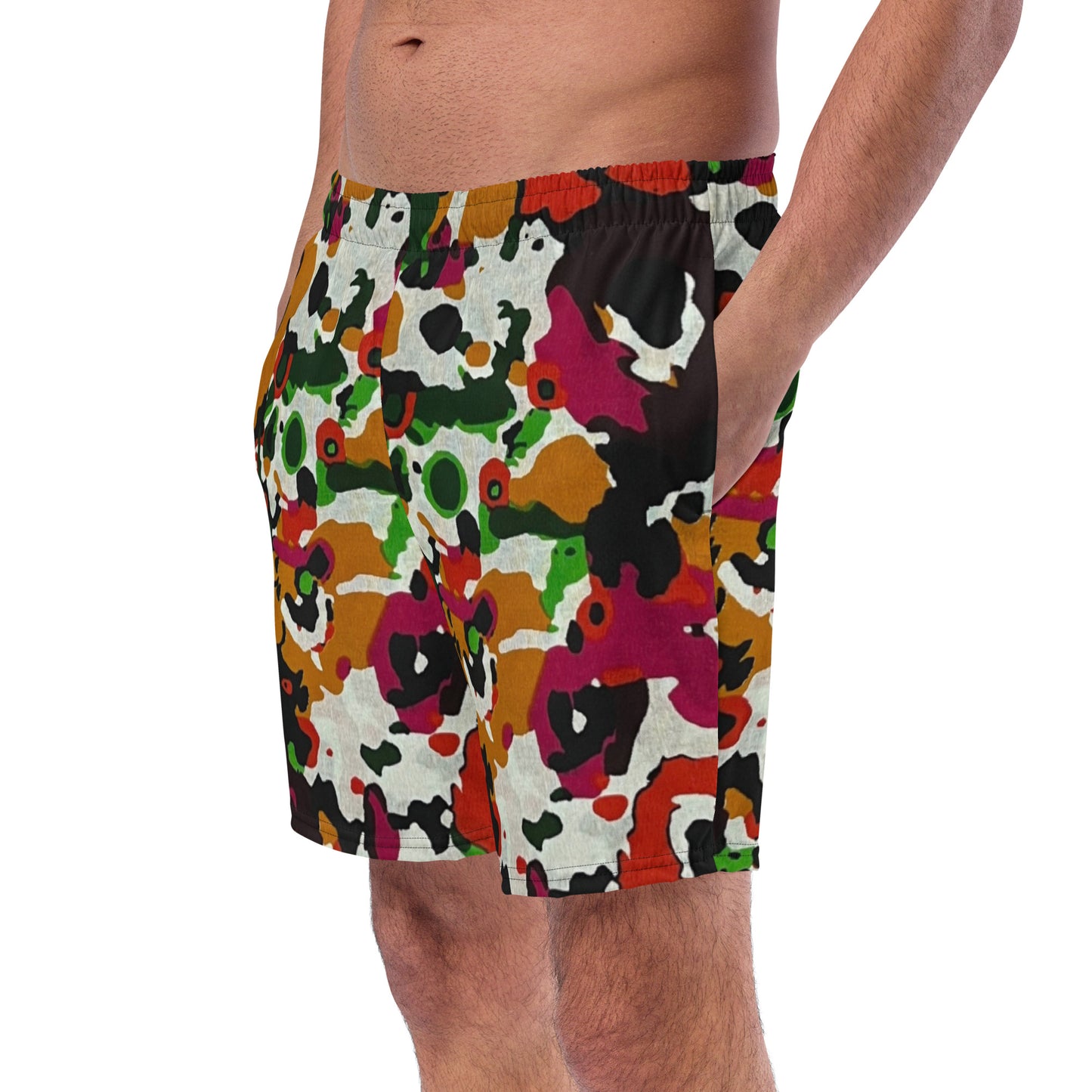 Multicolour Paint Ankara Recycled Swim Trunks