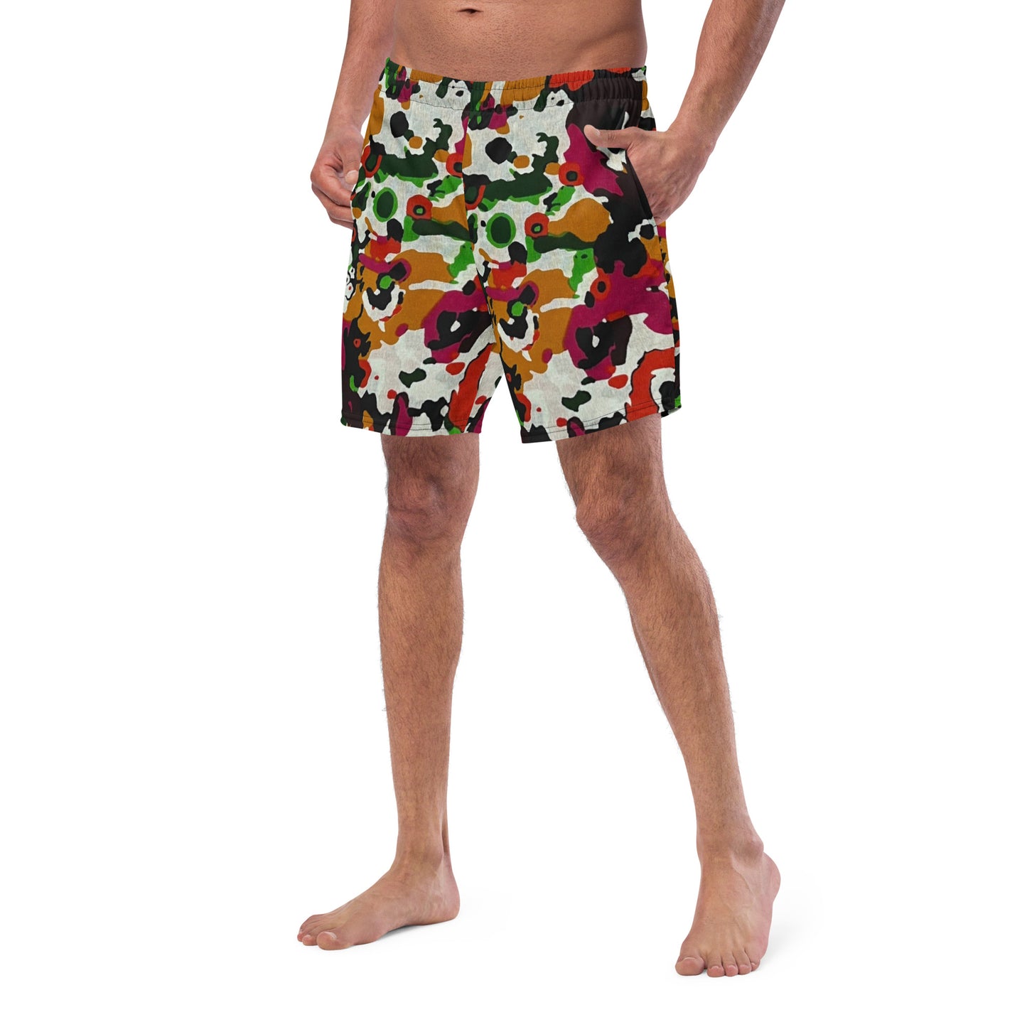 Multicolour Paint Ankara Recycled Swim Trunks