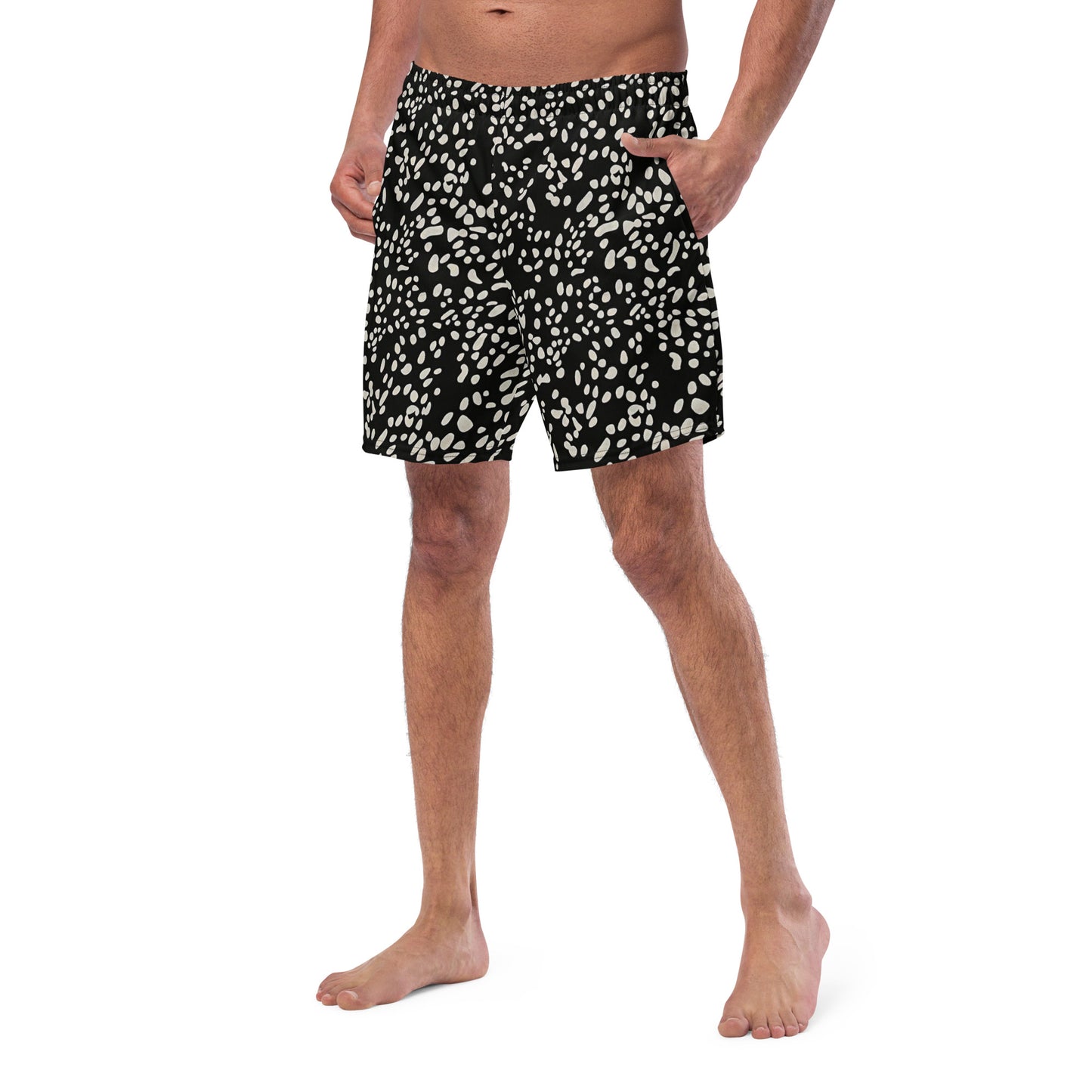 White Dots Adire Men's Swim Trunks