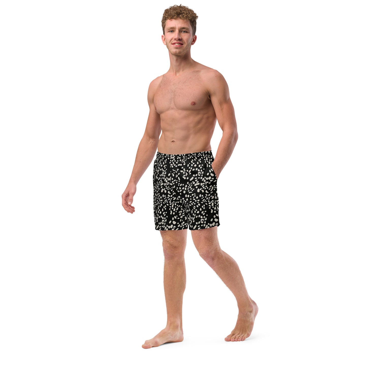 White Dots Adire Men's Swim Trunks