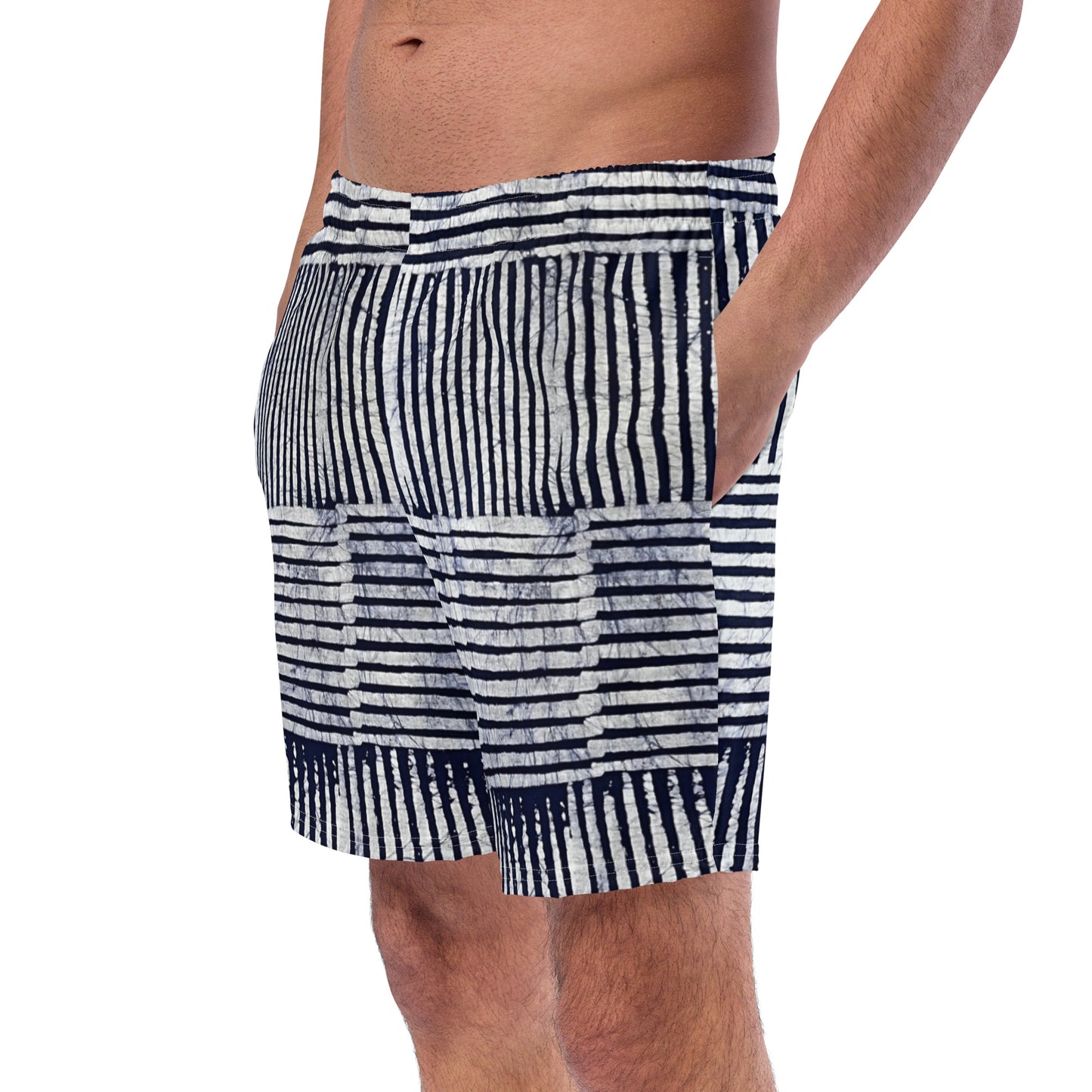 Stripey Adire Men's Swim Trunks