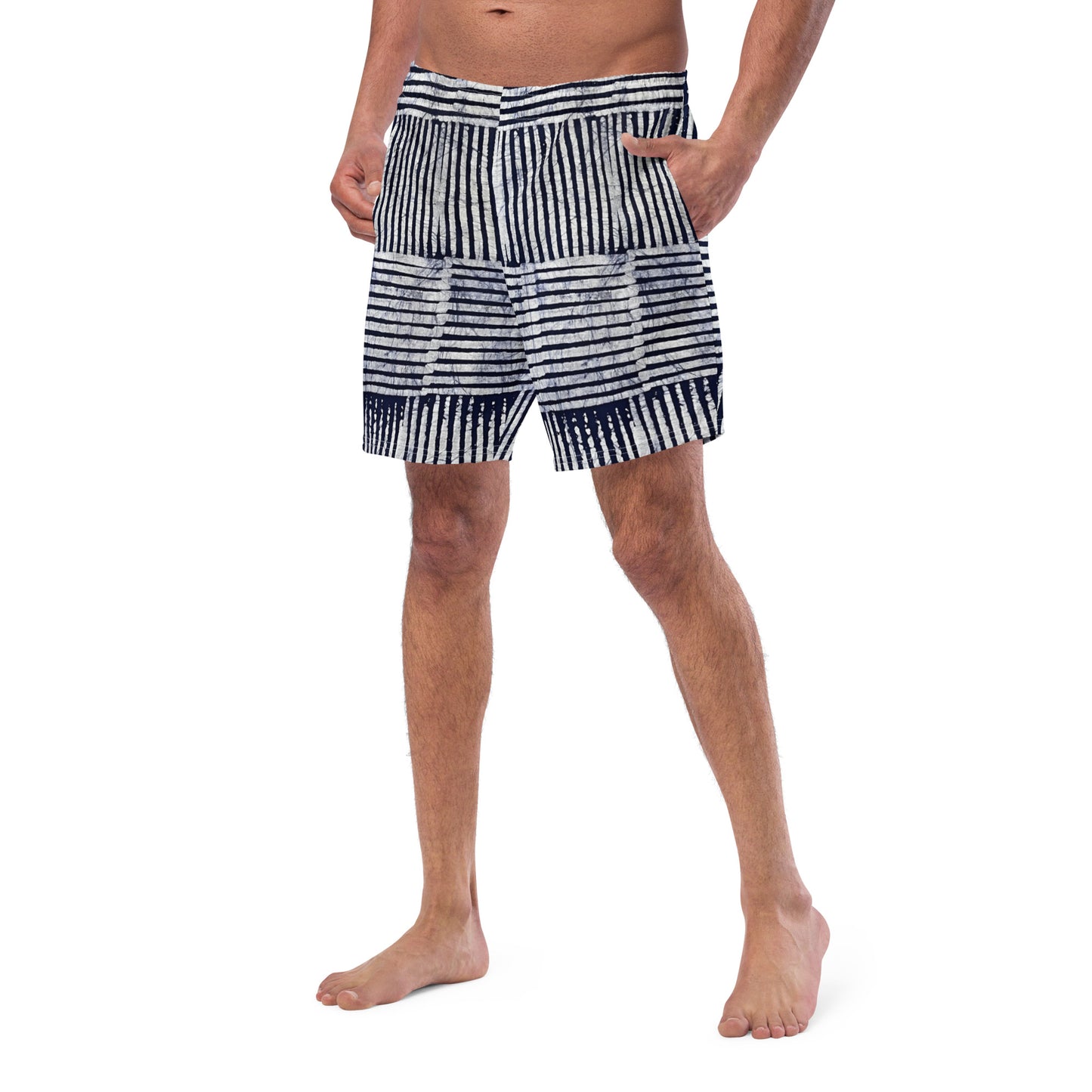 Stripey Adire Men's Swim Trunks