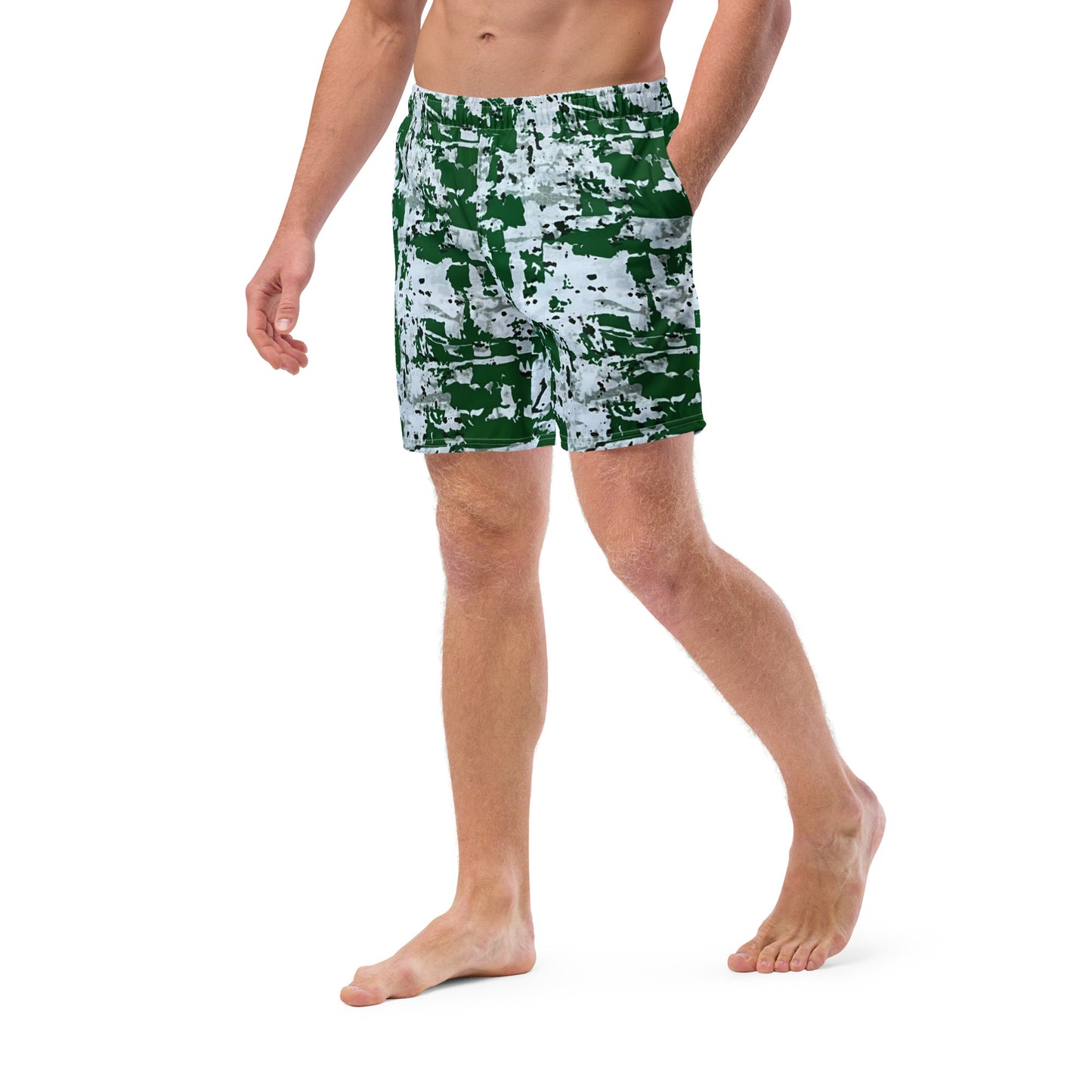 Green Camo Adire Men's Swim Trunks