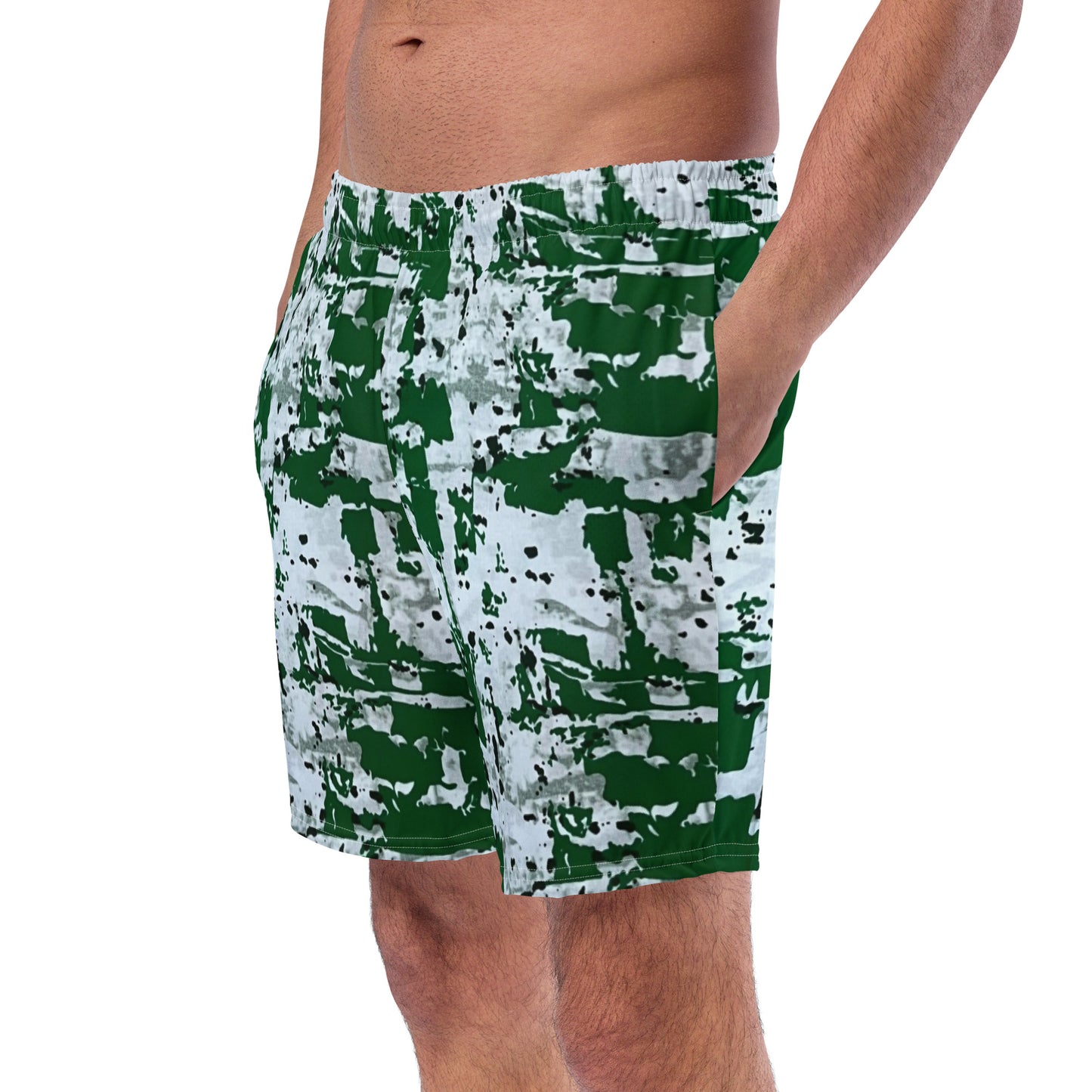 Green Camo Adire Men's Swim Trunks