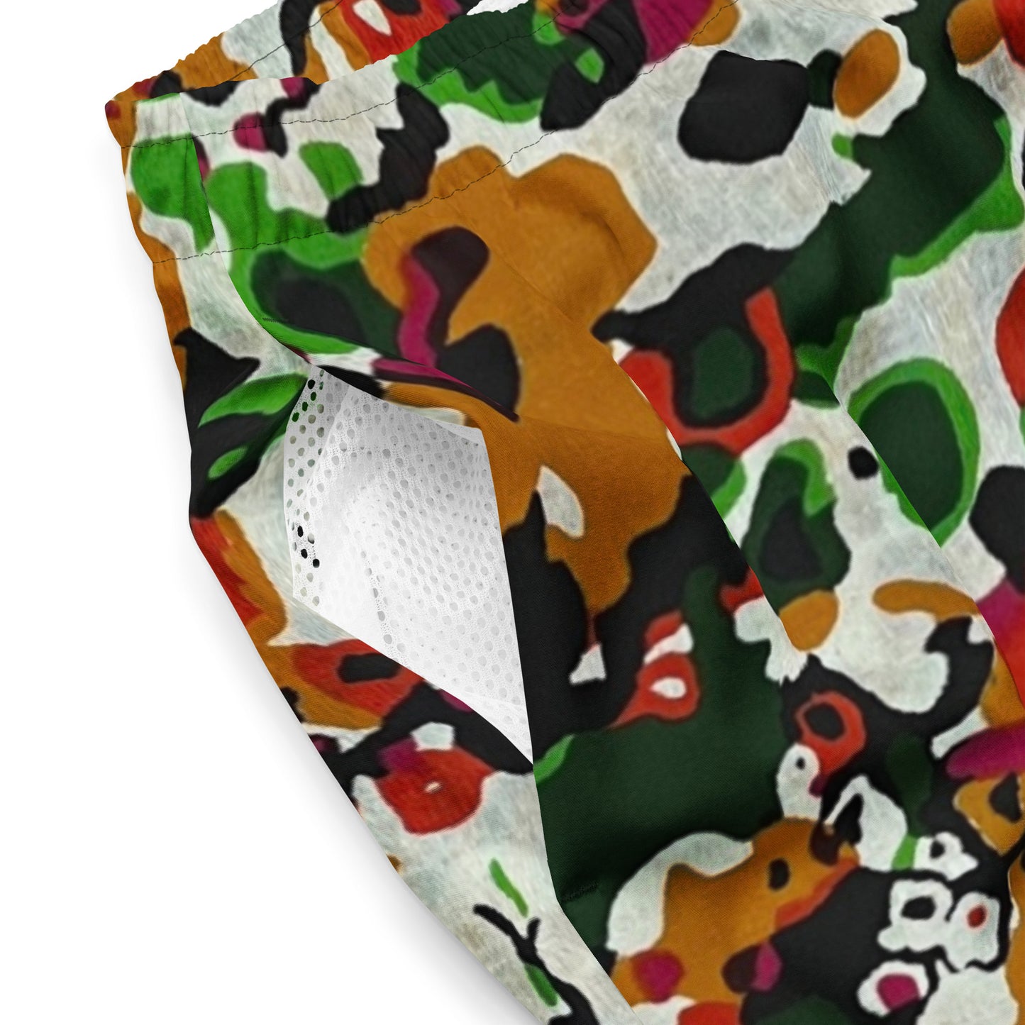 Multicolour Paint Ankara Recycled Swim Trunks