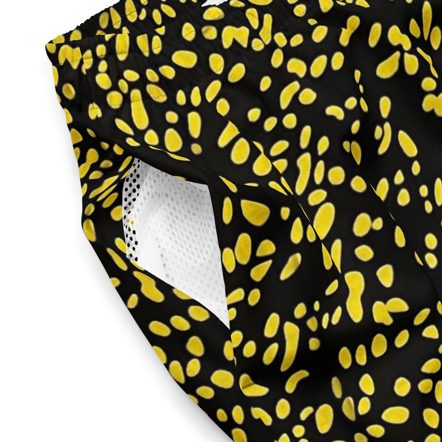 Yellow Dots Adire Men's Swim Trunks