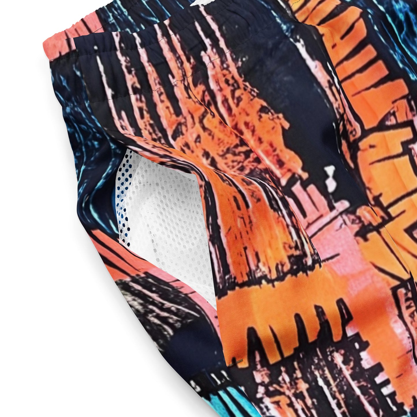 Colourful Adire Men's Swim Trunks