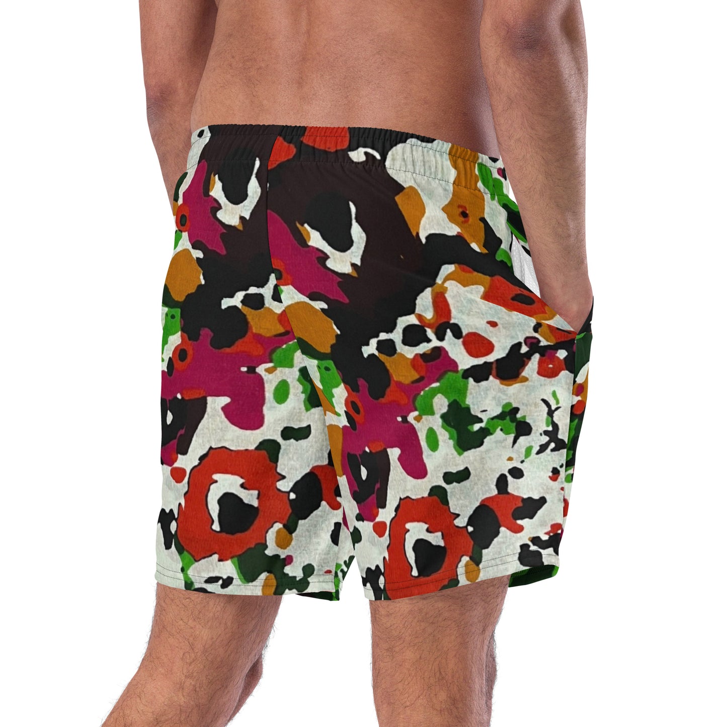 Multicolour Paint Ankara Recycled Swim Trunks