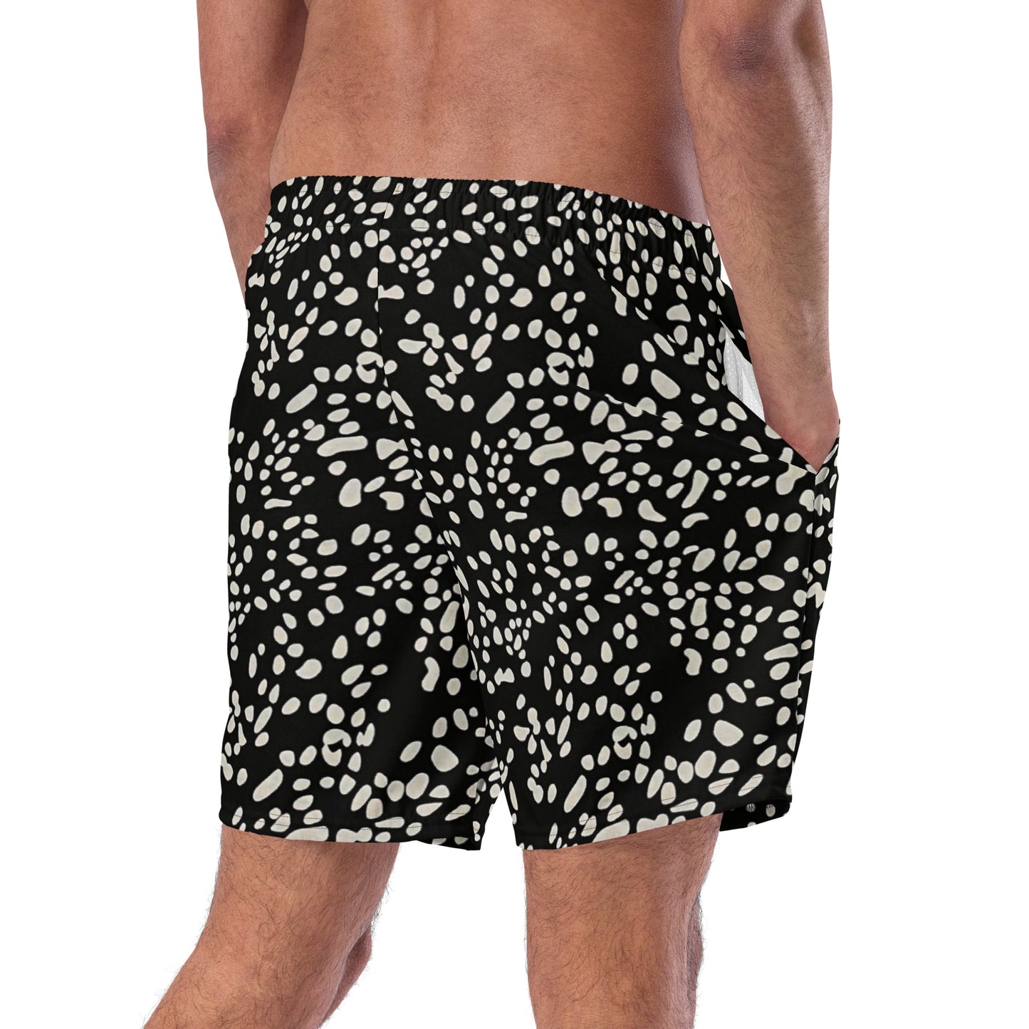 White Dots Adire Men's Swim Trunks