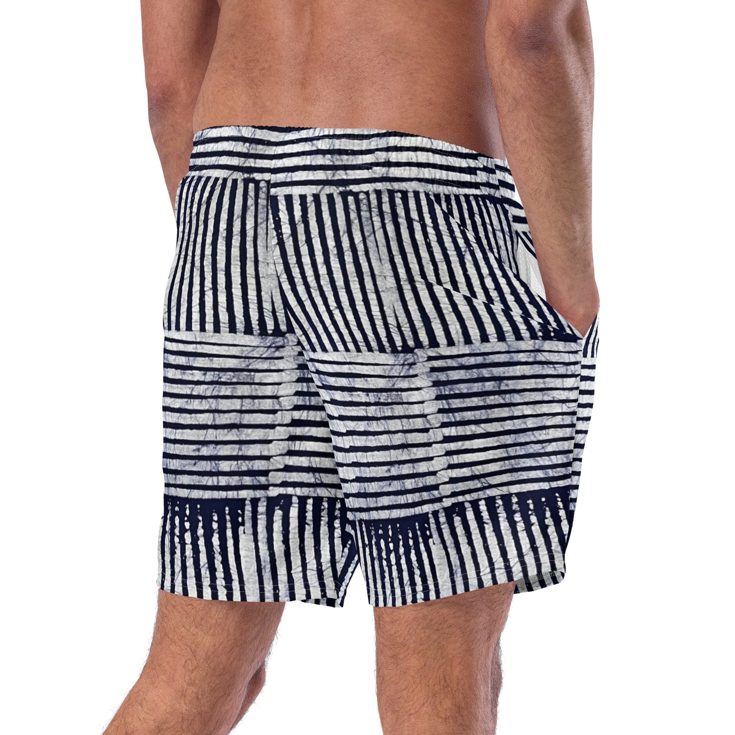 Stripey Adire Men's Swim Trunks