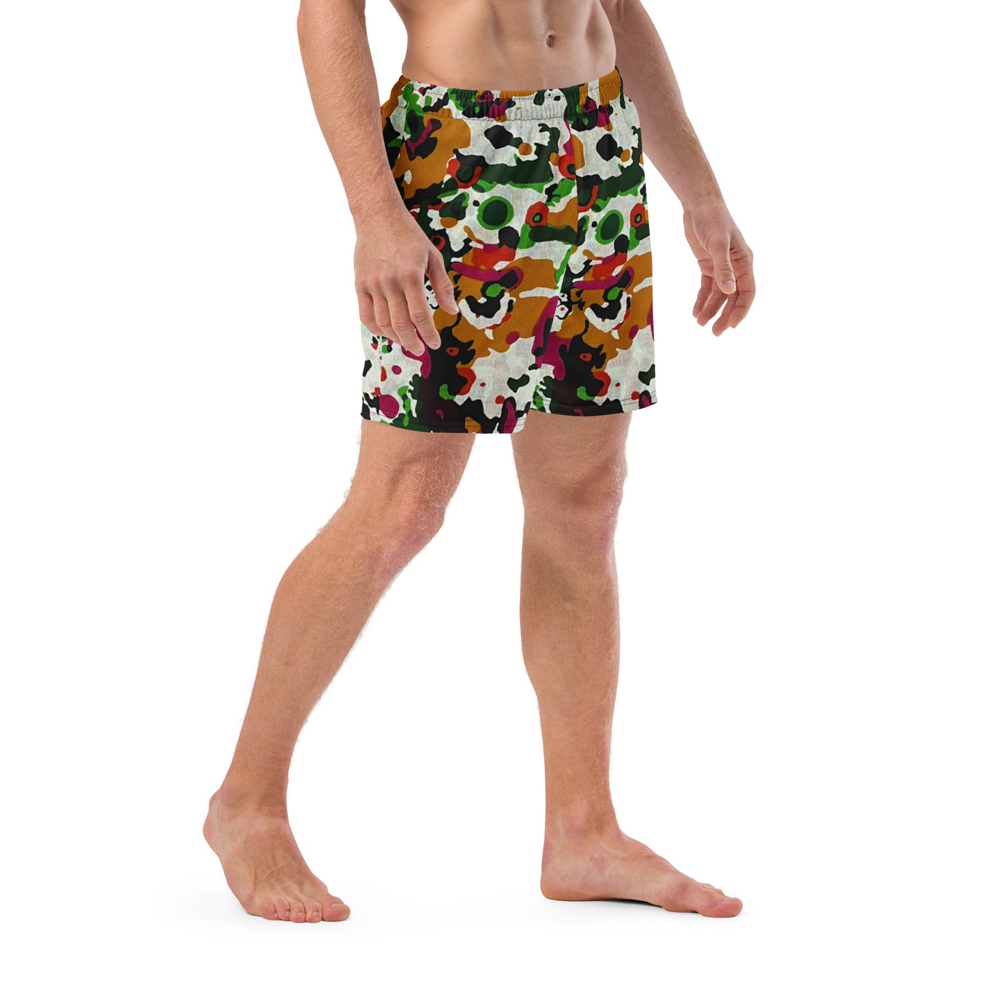 Multicolour Paint Ankara Recycled Swim Trunks