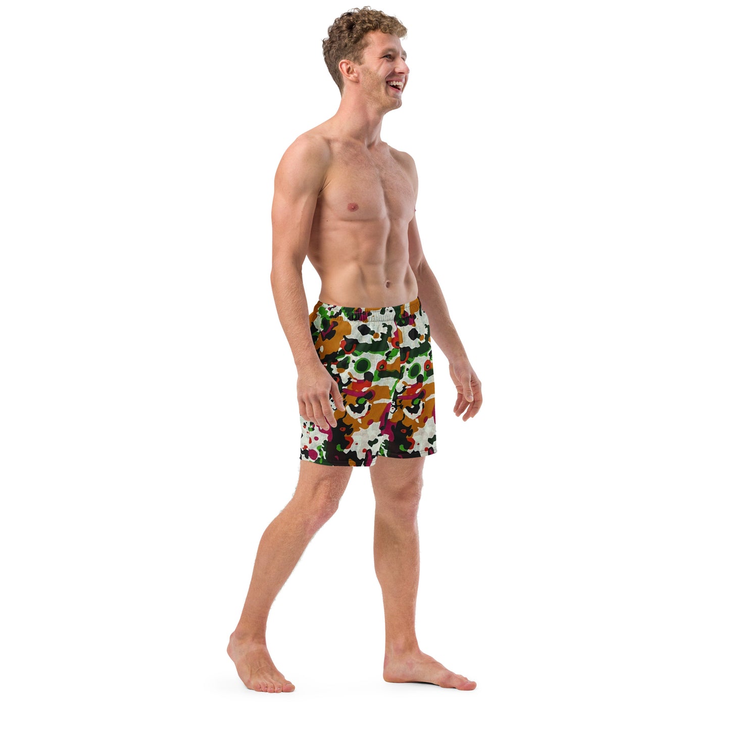 Multicolour Paint Ankara Recycled Swim Trunks