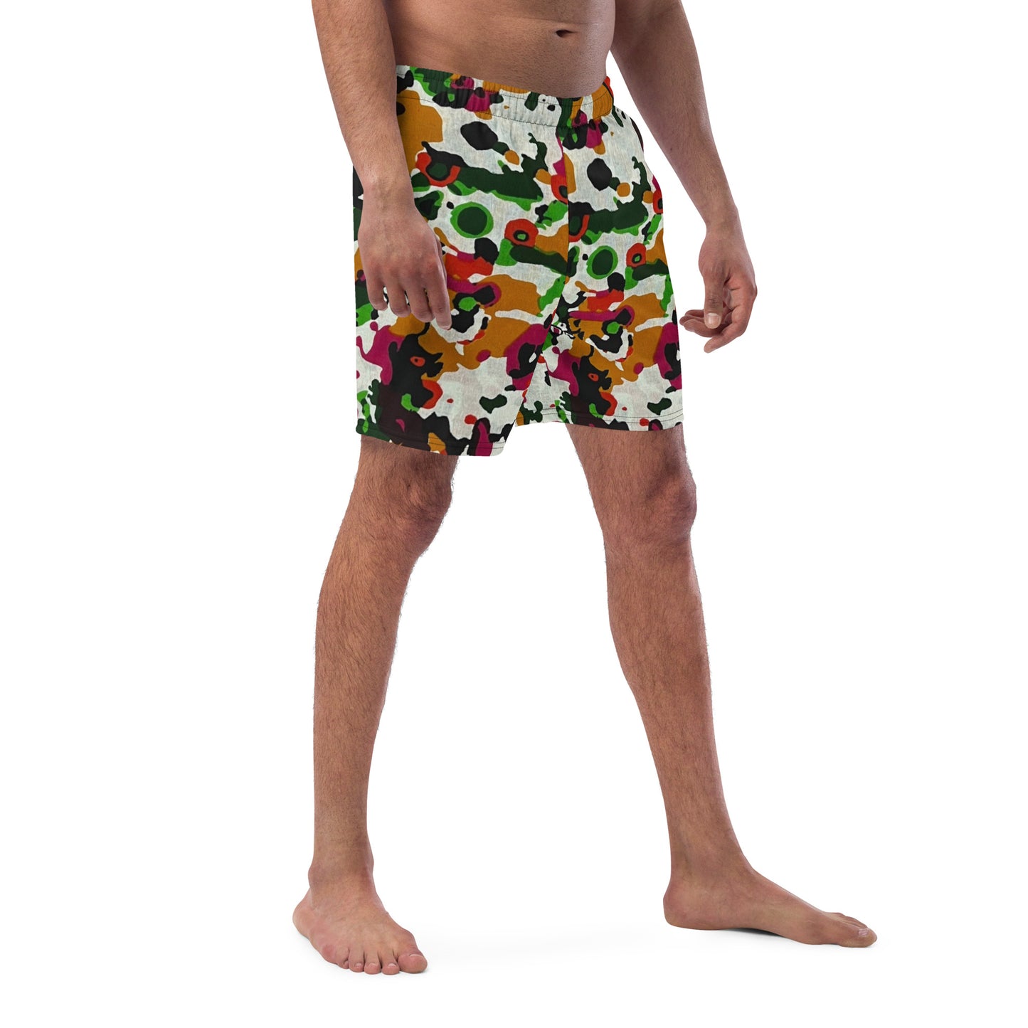 Multicolour Paint Ankara Recycled Swim Trunks