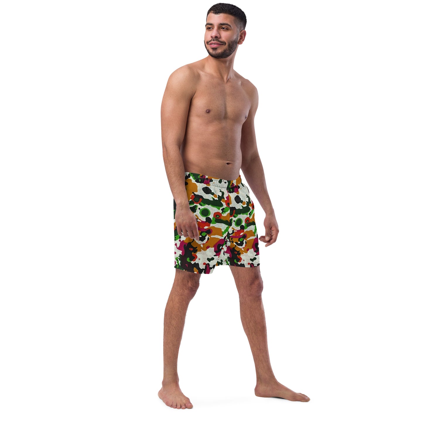 Multicolour Paint Ankara Recycled Swim Trunks