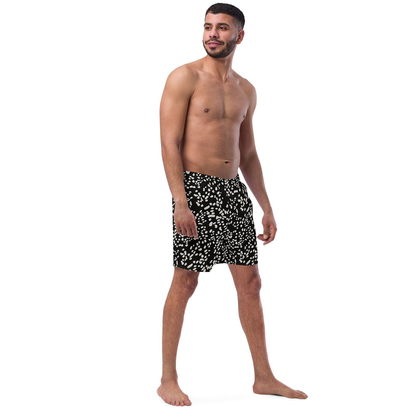 White Dots Adire Men's Swim Trunks