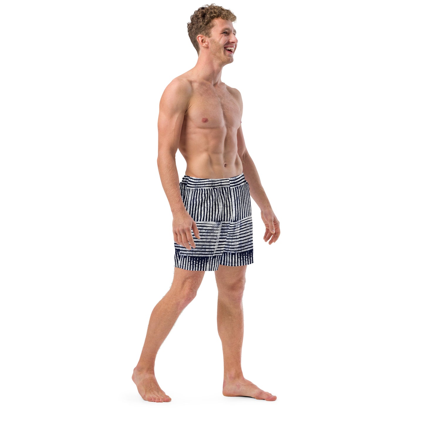 Stripey Adire Men's Swim Trunks