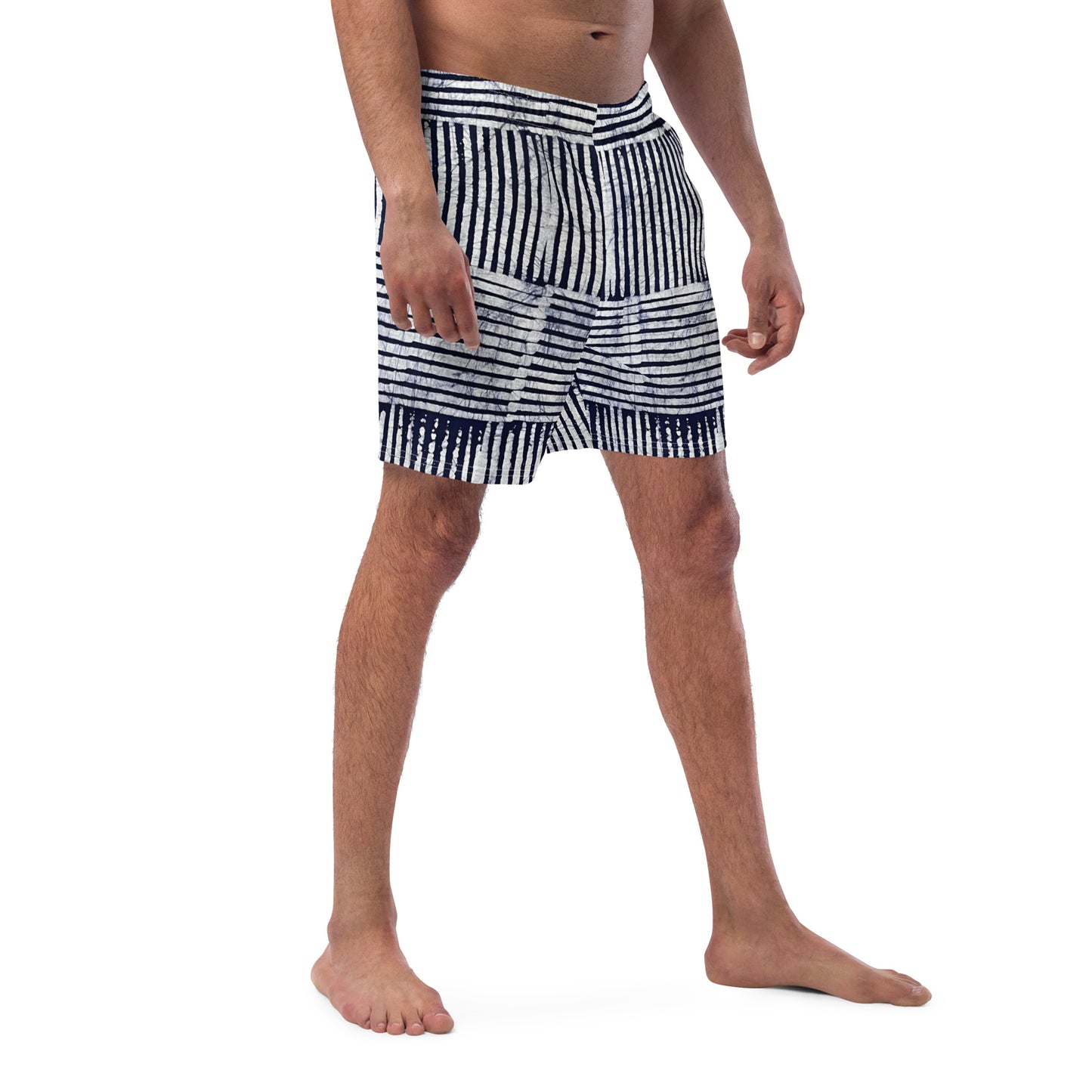 Stripey Adire Men's Swim Trunks