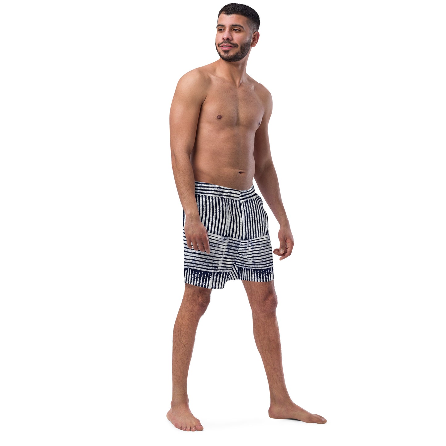 Stripey Adire Men's Swim Trunks