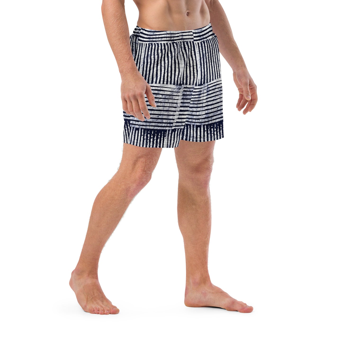 Stripey Adire Men's Swim Trunks