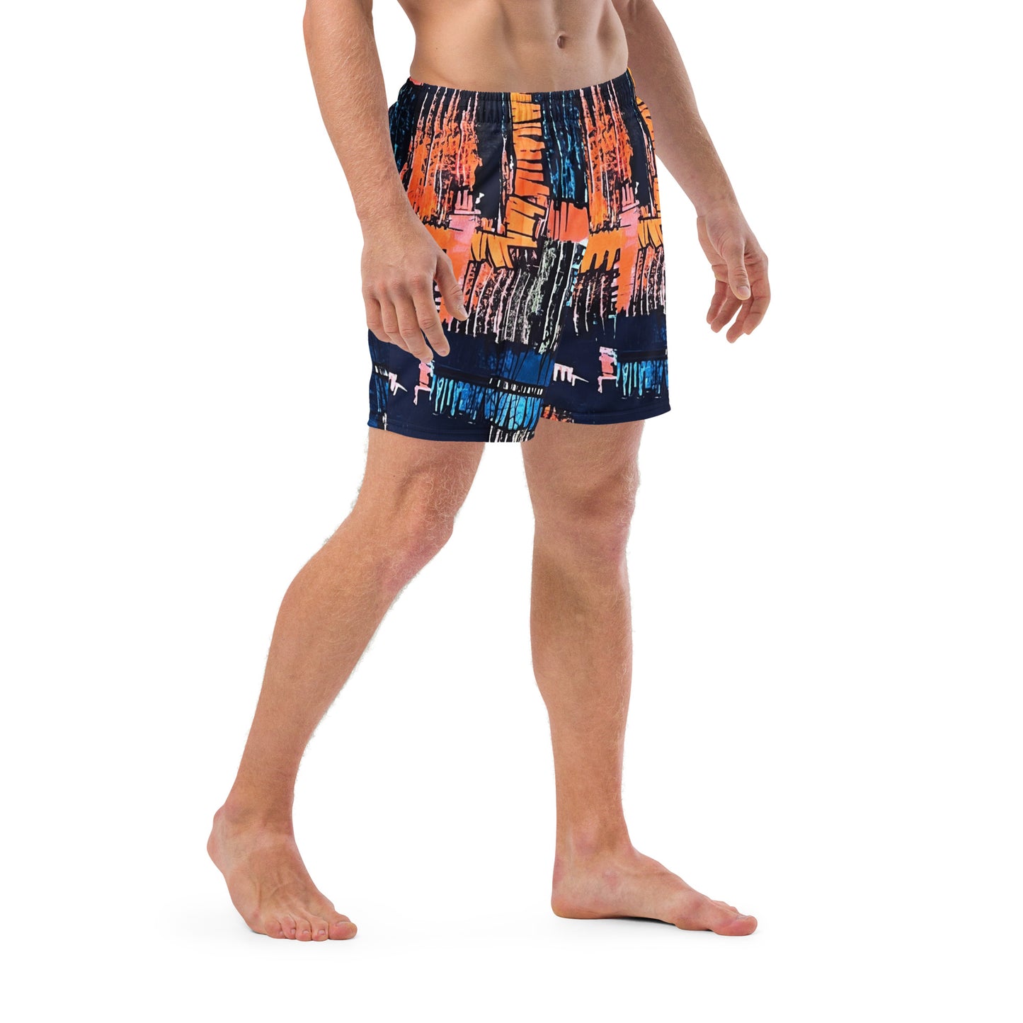 Colourful Adire Men's Swim Trunks