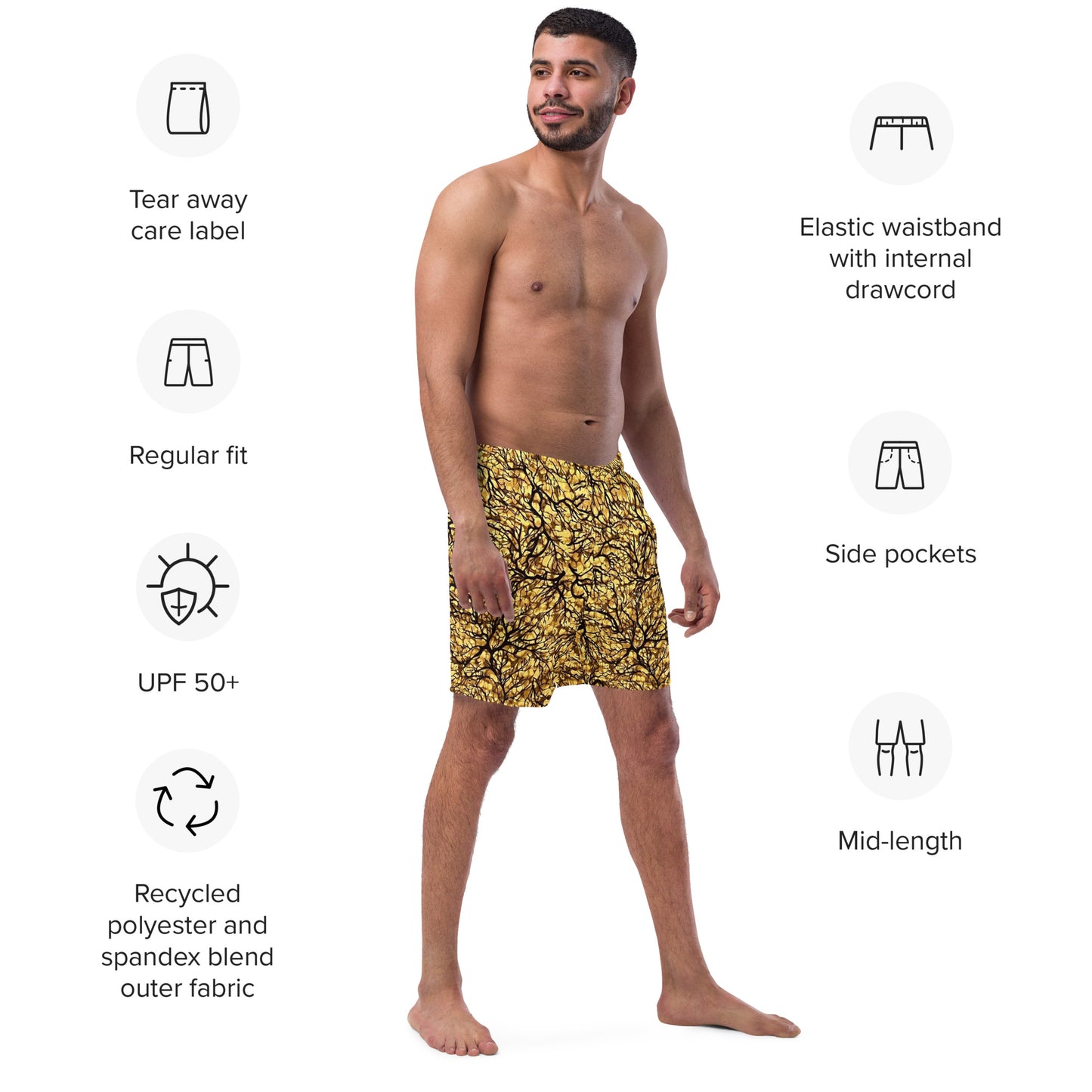 Trees Adire Men's Swim Trunks