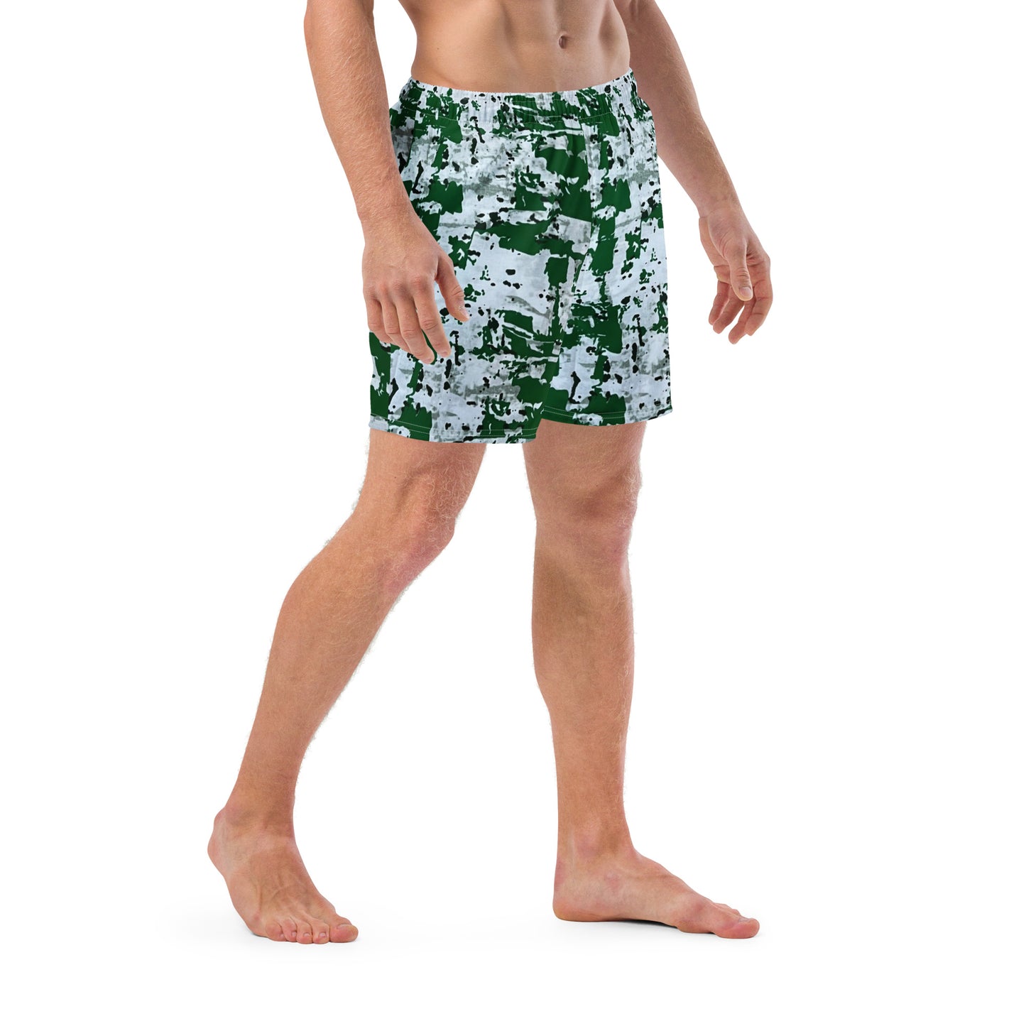 Green Camo Adire Men's Swim Trunks