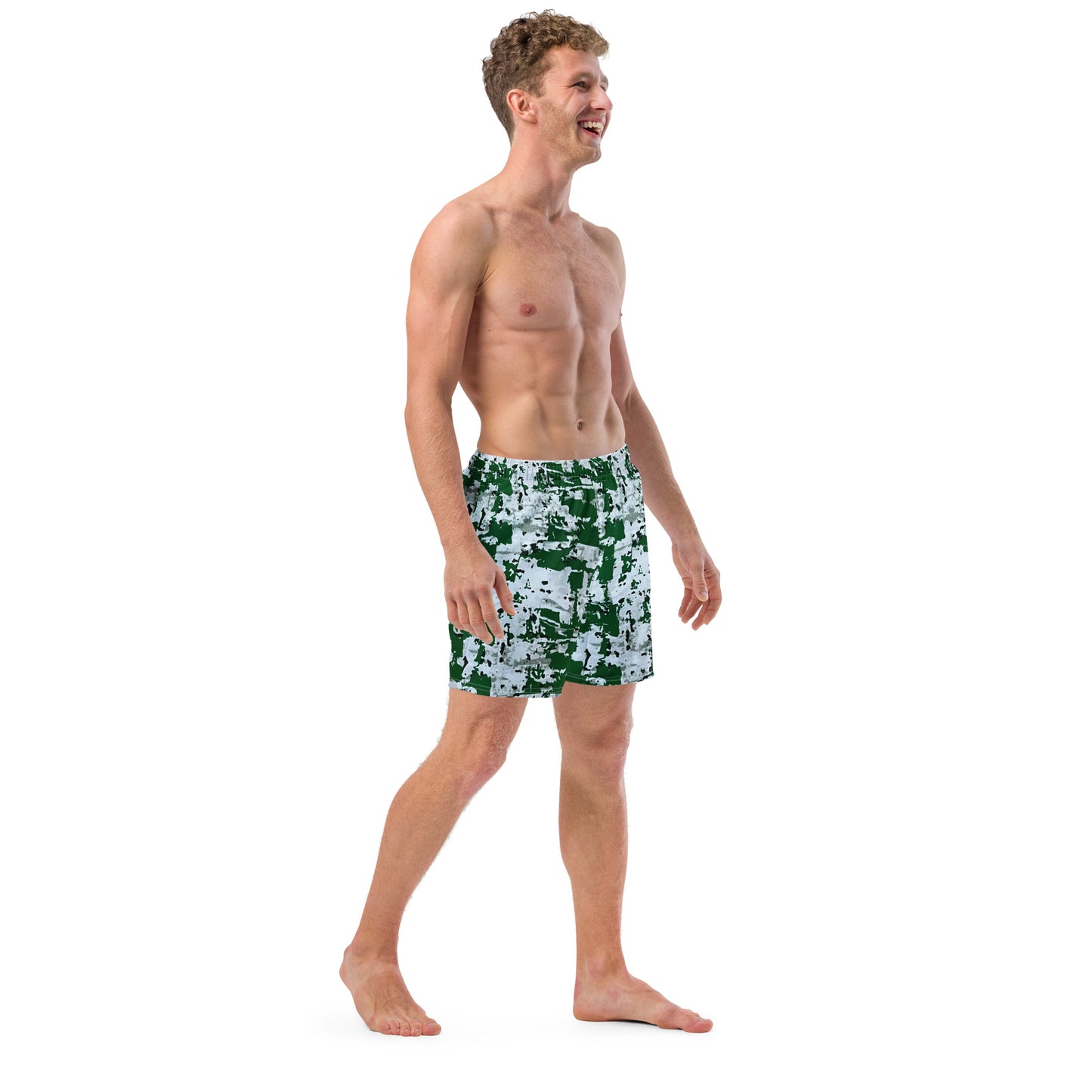 Green Camo Adire Men's Swim Trunks