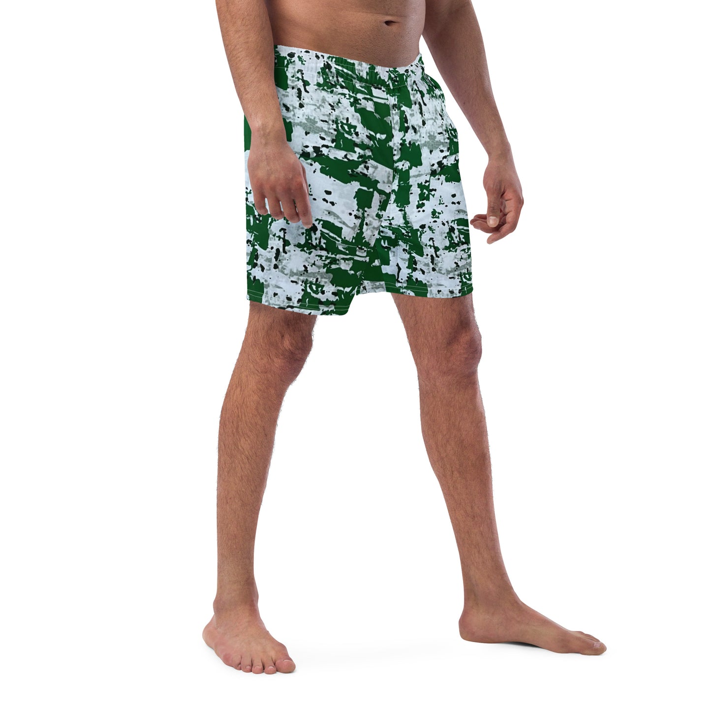 Green Camo Adire Men's Swim Trunks