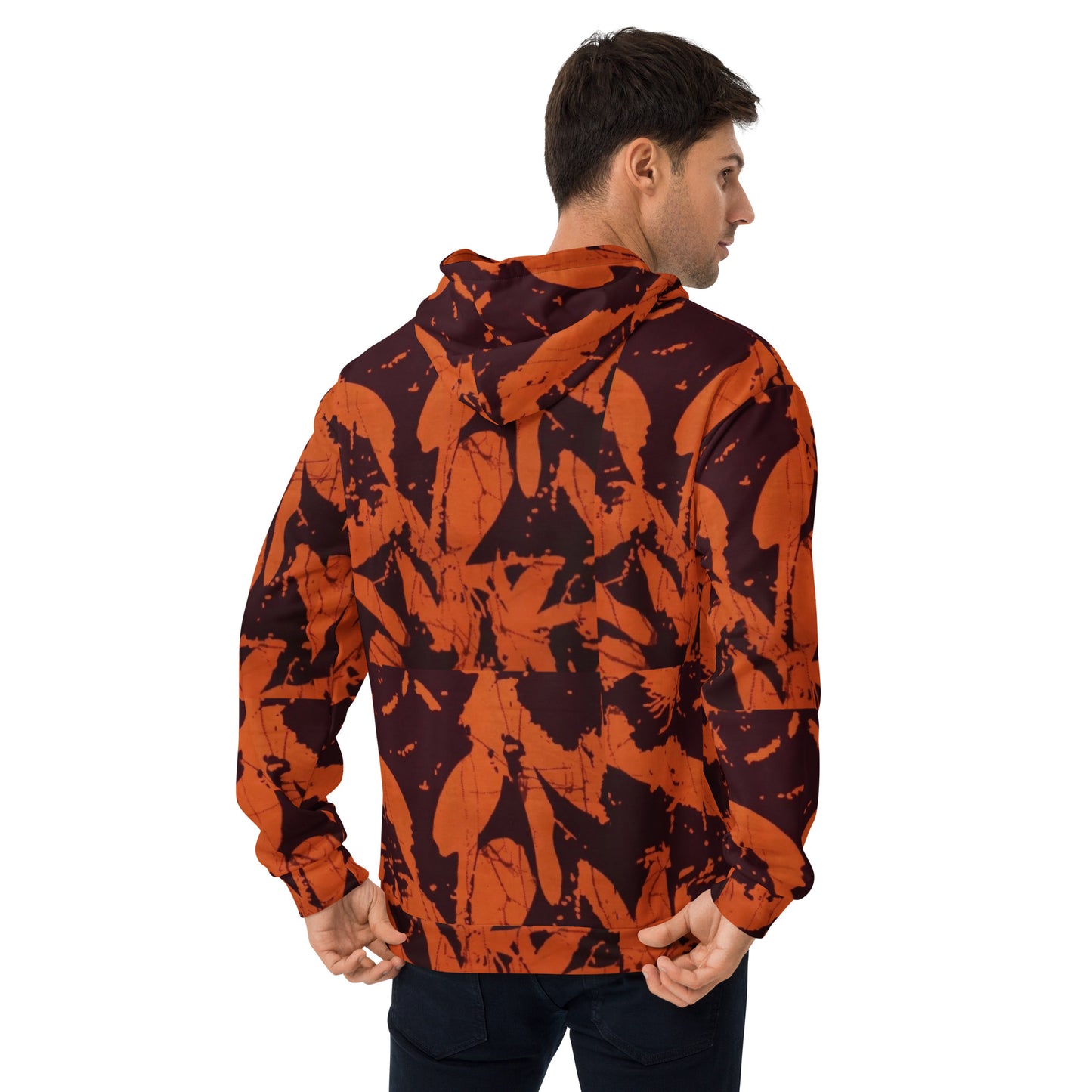 Orange Adire Unisex Hoodie