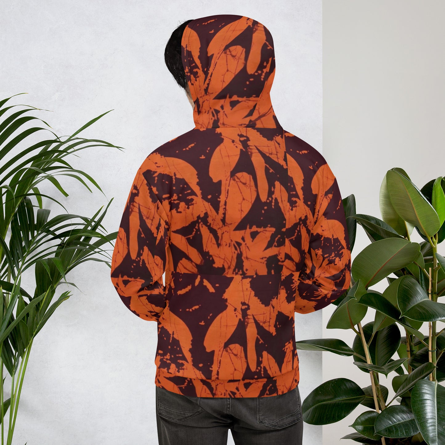 Orange Adire Unisex Hoodie