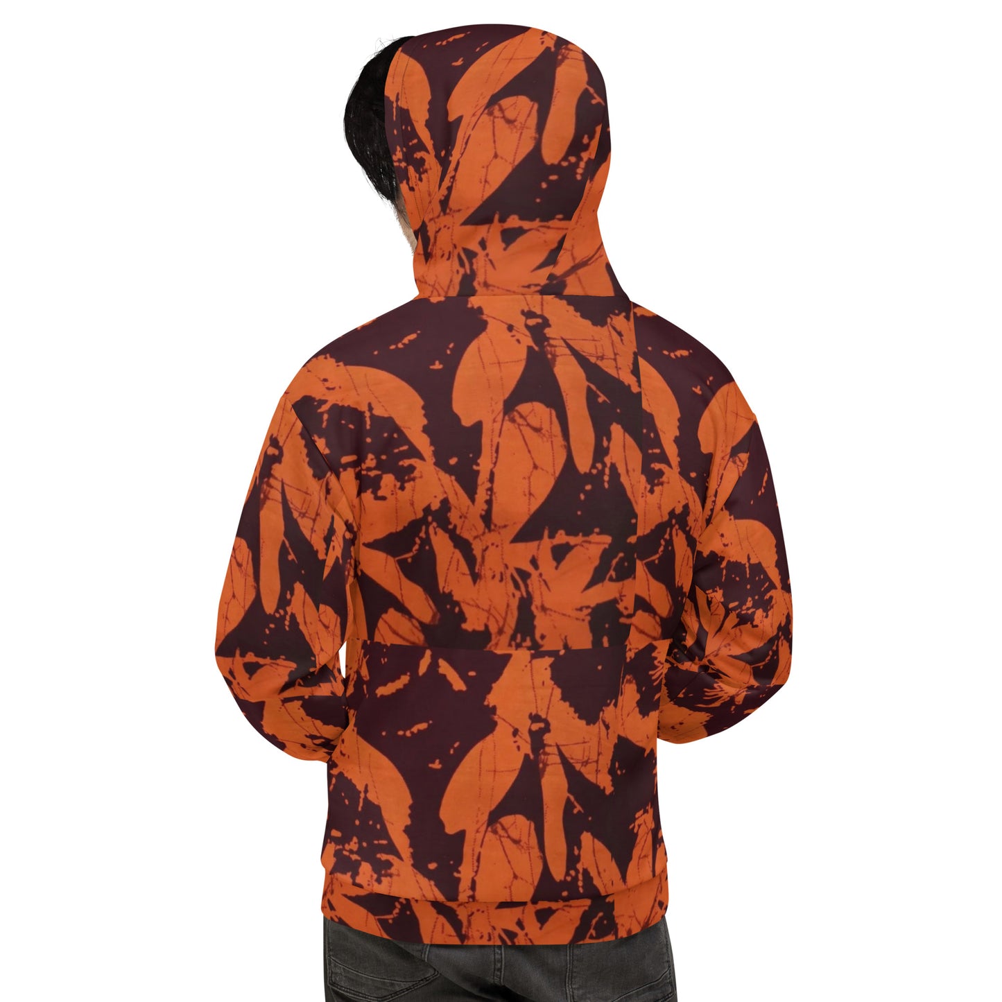 Orange Adire Unisex Hoodie