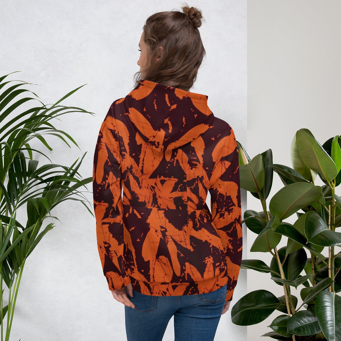 Orange Adire Unisex Hoodie