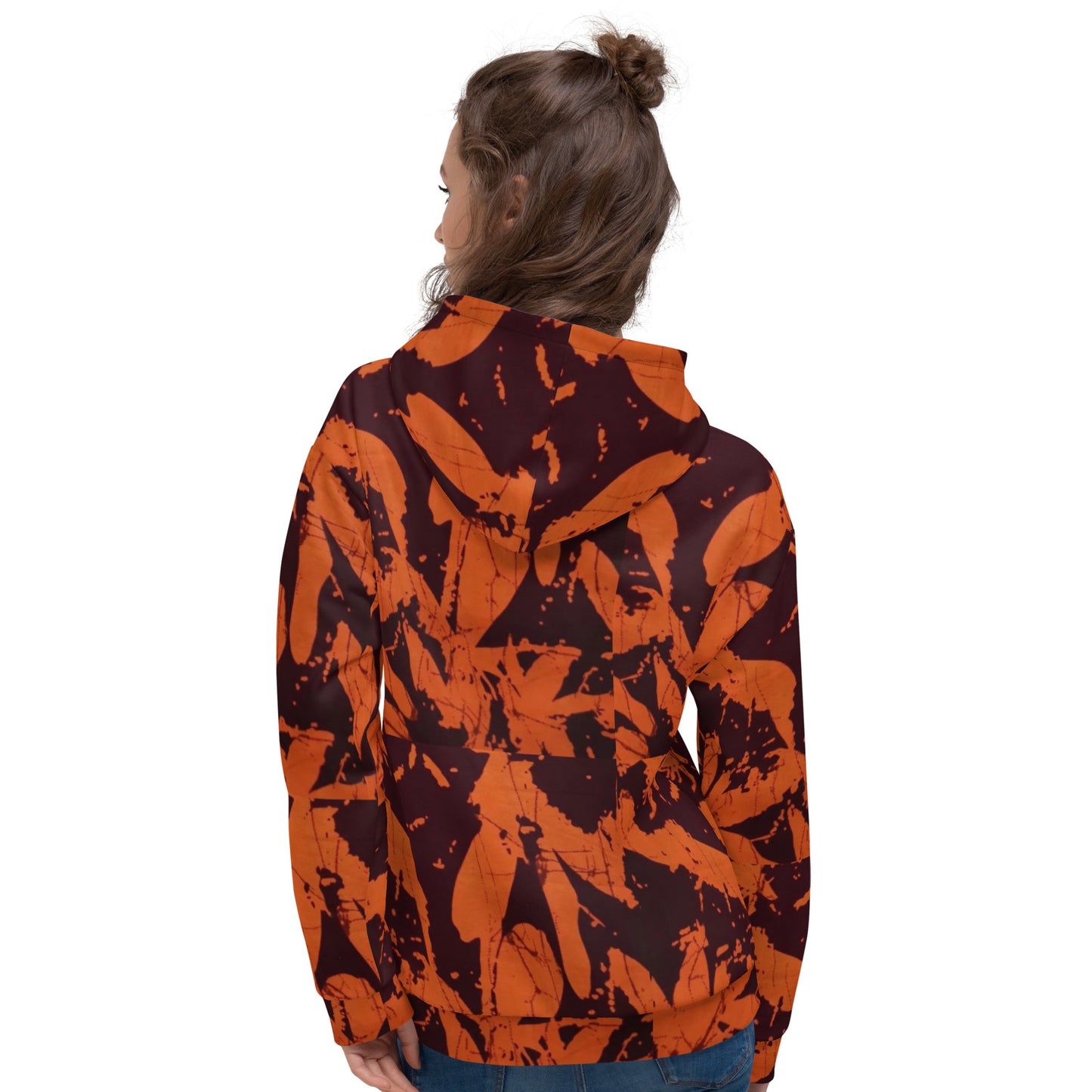 Orange Adire Unisex Hoodie