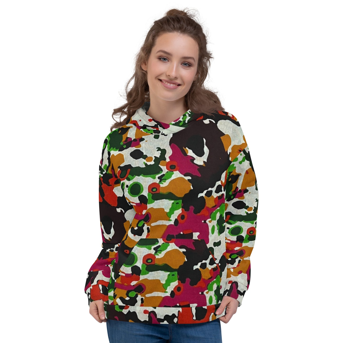 Multicolour Paint Ankara Unisex Hoodie