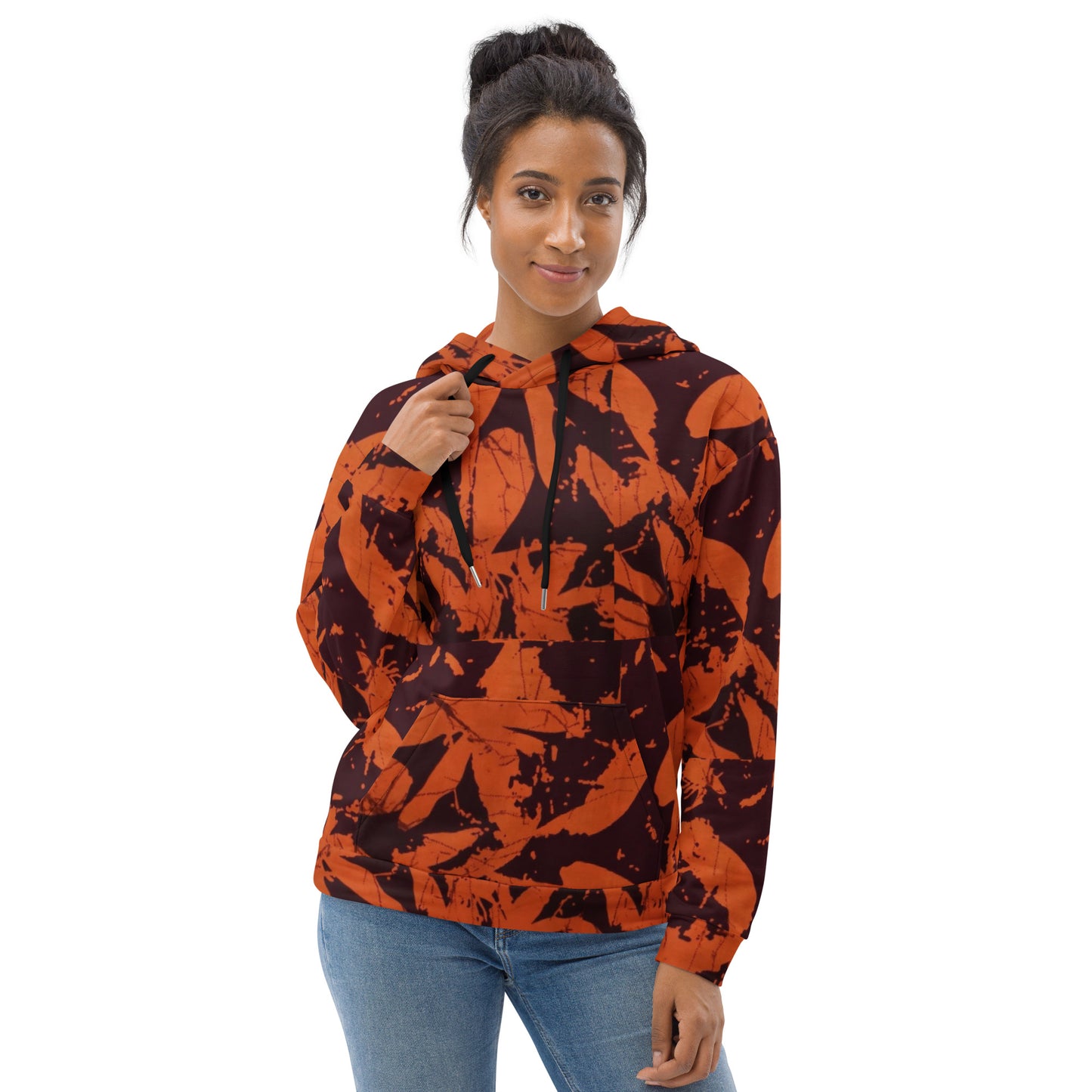 Orange Adire Unisex Hoodie