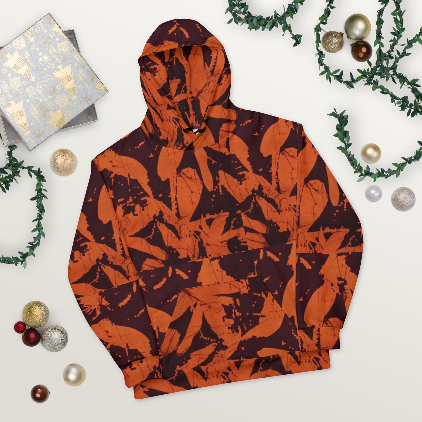 Orange Adire Unisex Hoodie