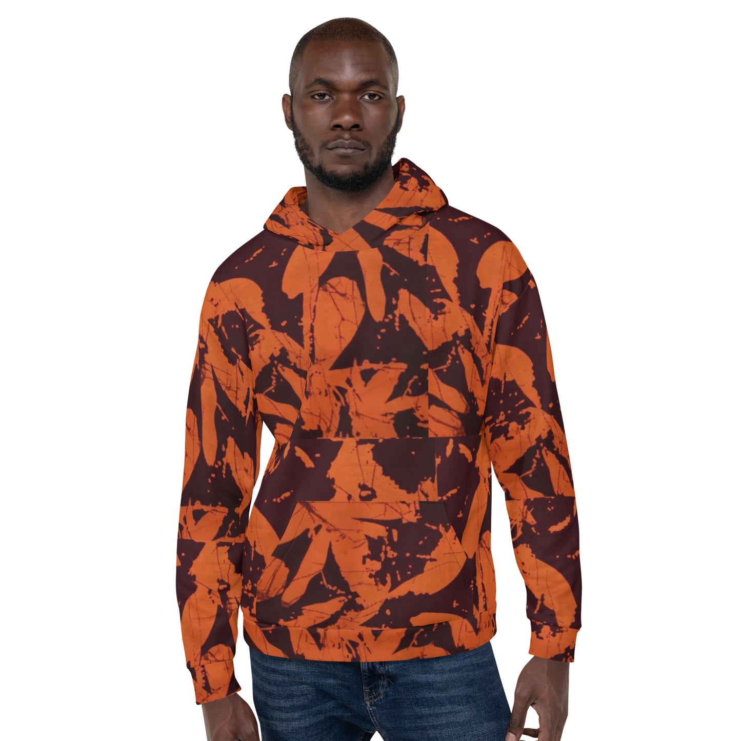 Orange Adire Unisex Hoodie