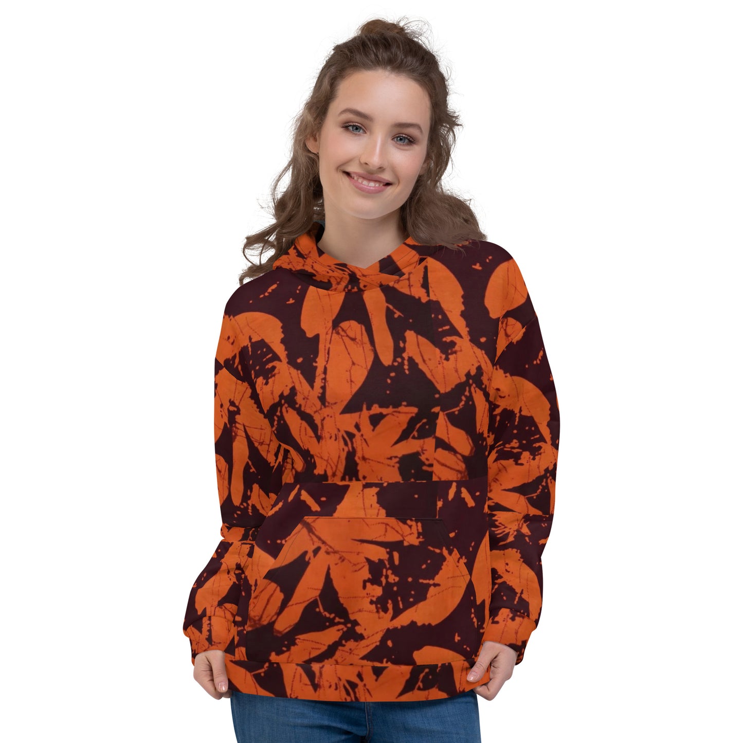 Orange Adire Unisex Hoodie