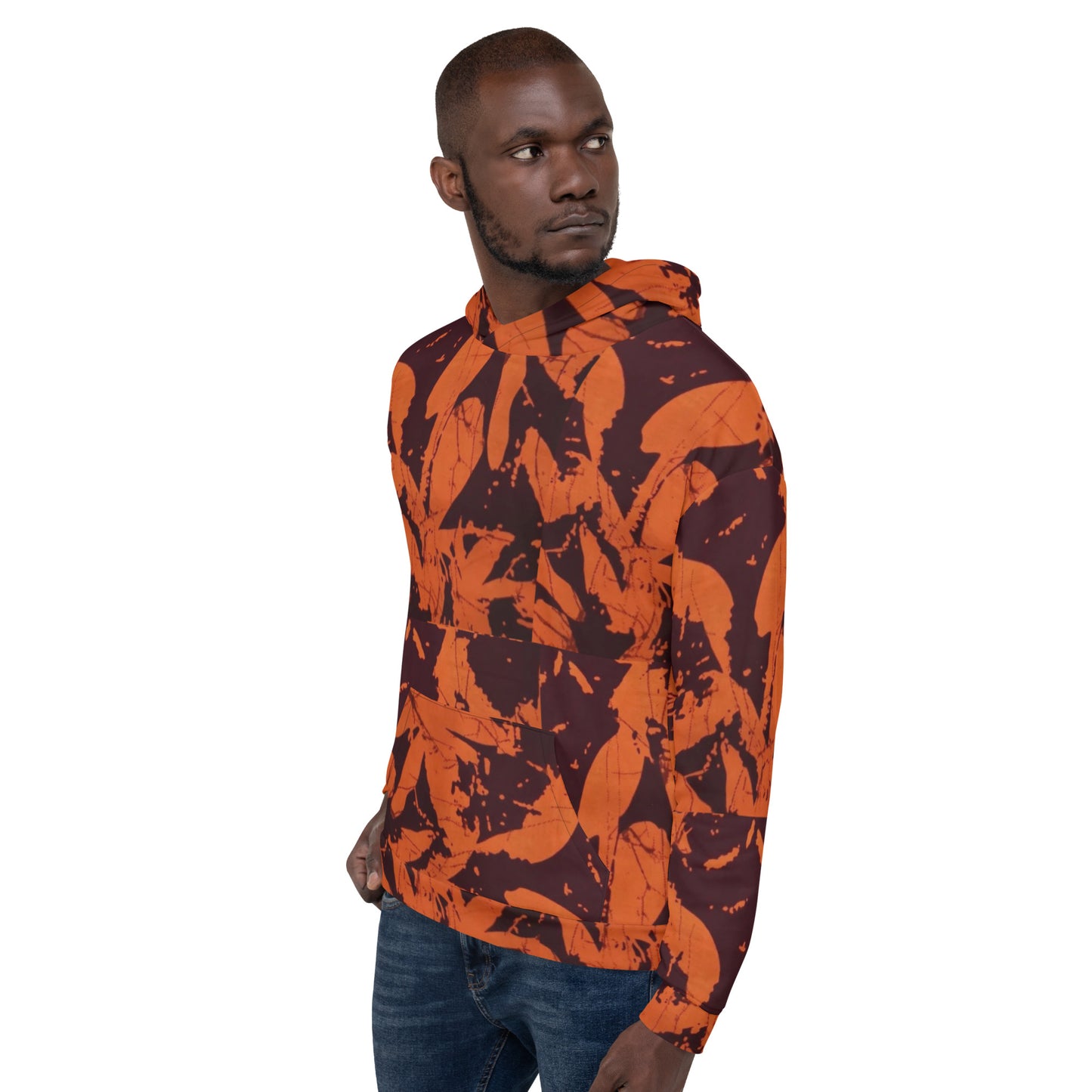 Orange Adire Unisex Hoodie