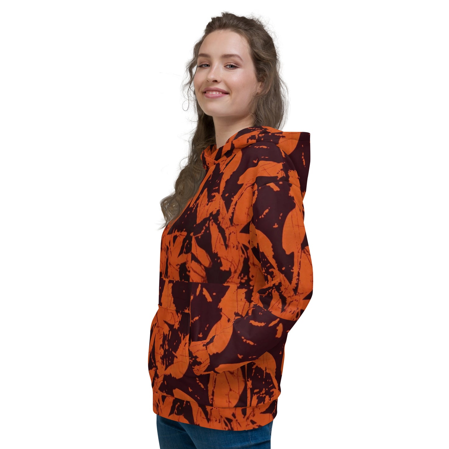 Orange Adire Unisex Hoodie