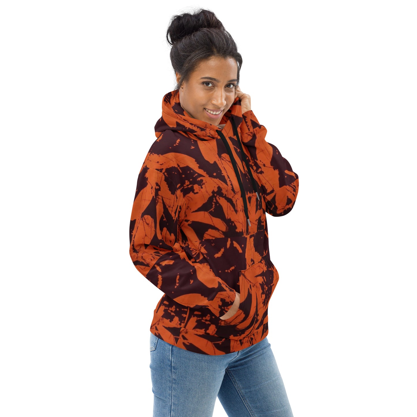 Orange Adire Unisex Hoodie