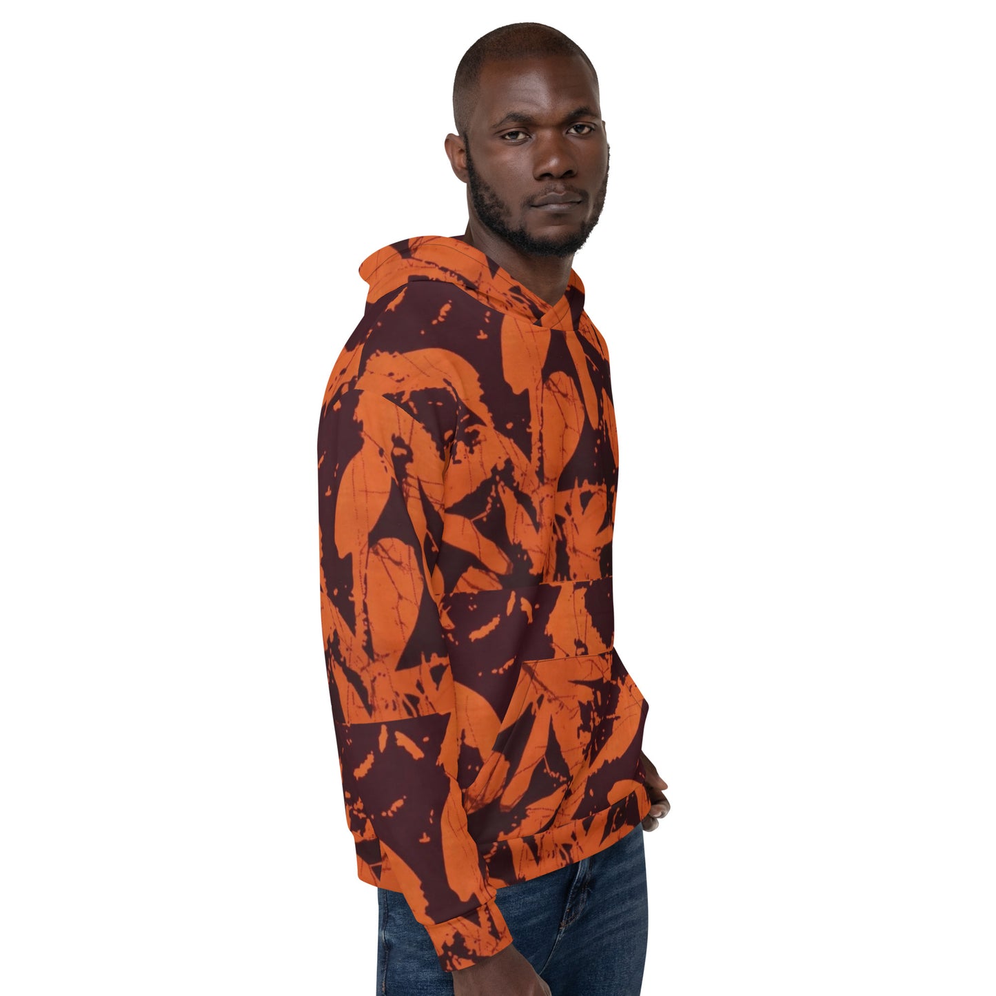 Orange Adire Unisex Hoodie