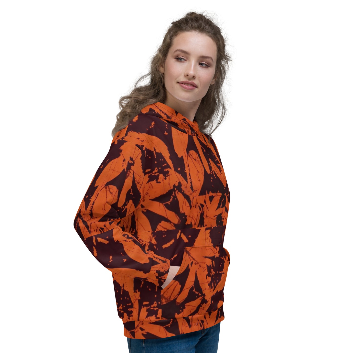 Orange Adire Unisex Hoodie