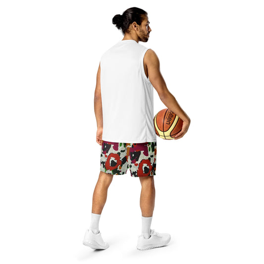 Multicolour Paint Ankara Unisex Mesh Shorts