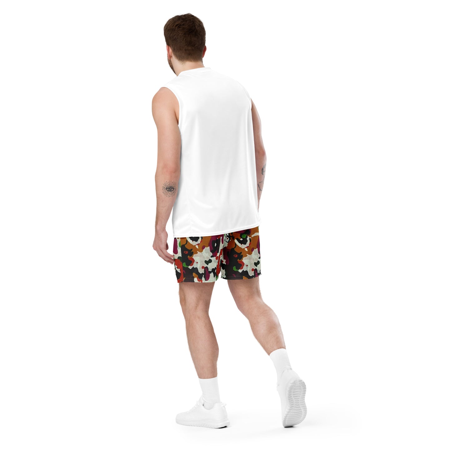 Multicolour Paint Ankara Unisex Mesh Shorts