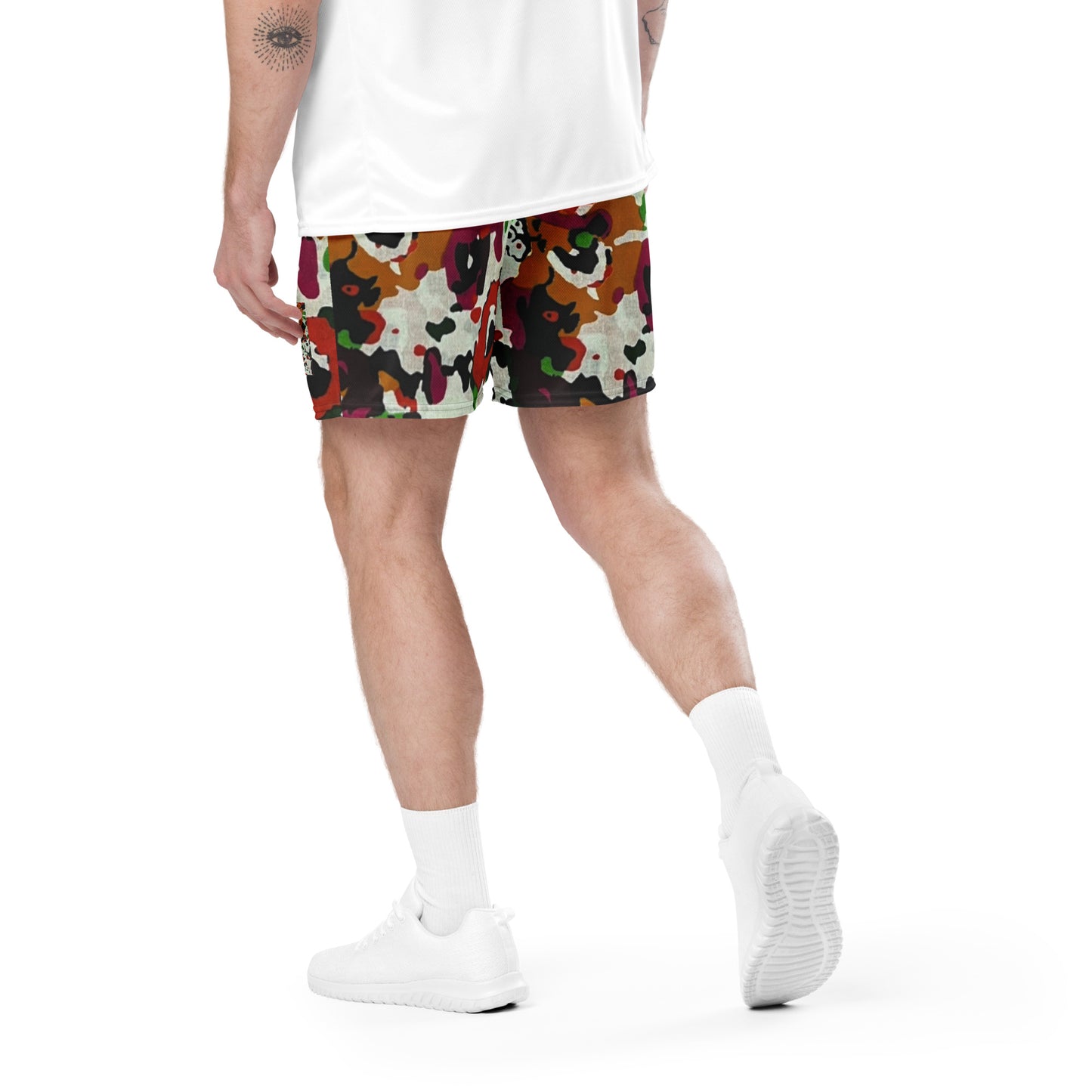 Multicolour Paint Ankara Unisex Mesh Shorts