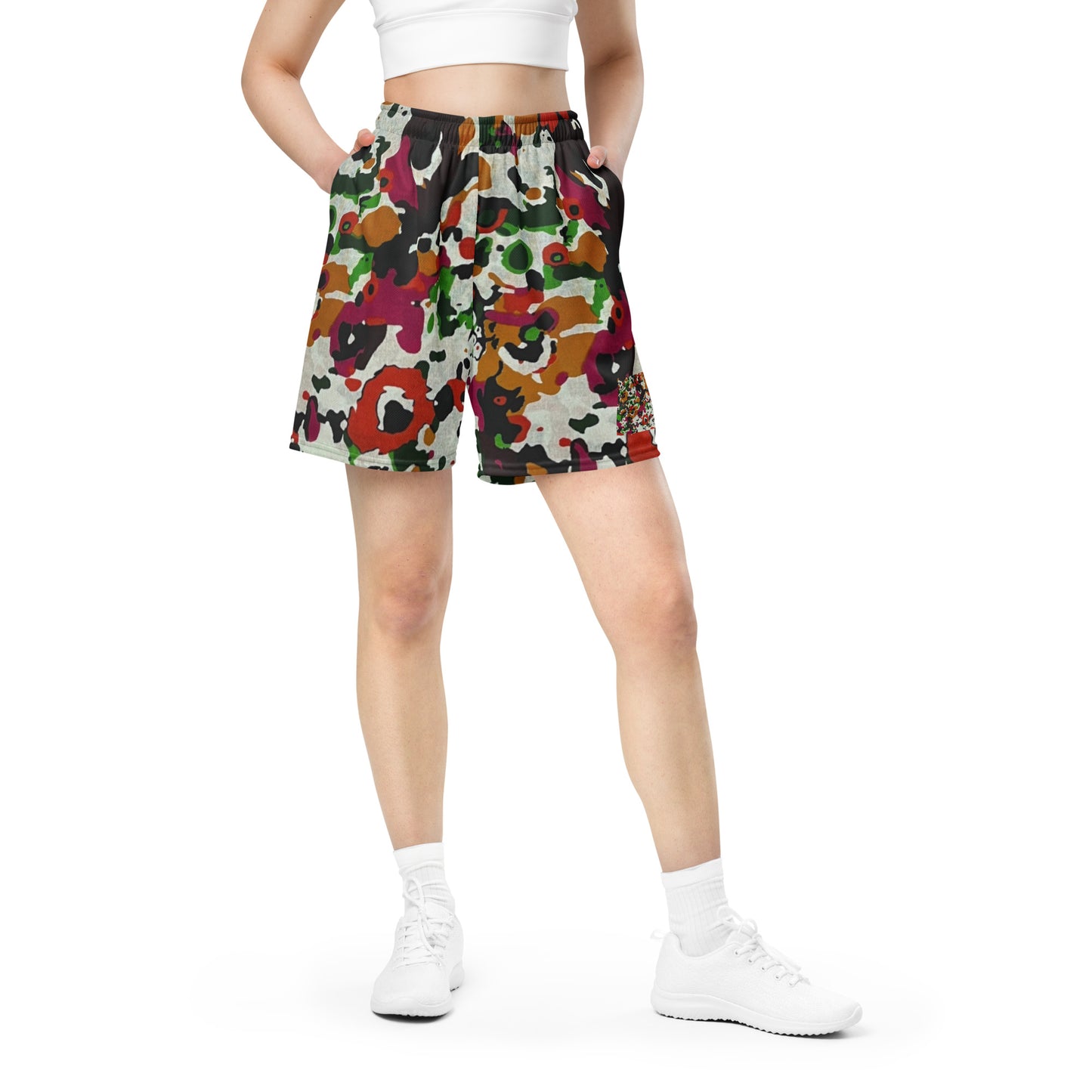 Multicolour Paint Ankara Unisex Mesh Shorts