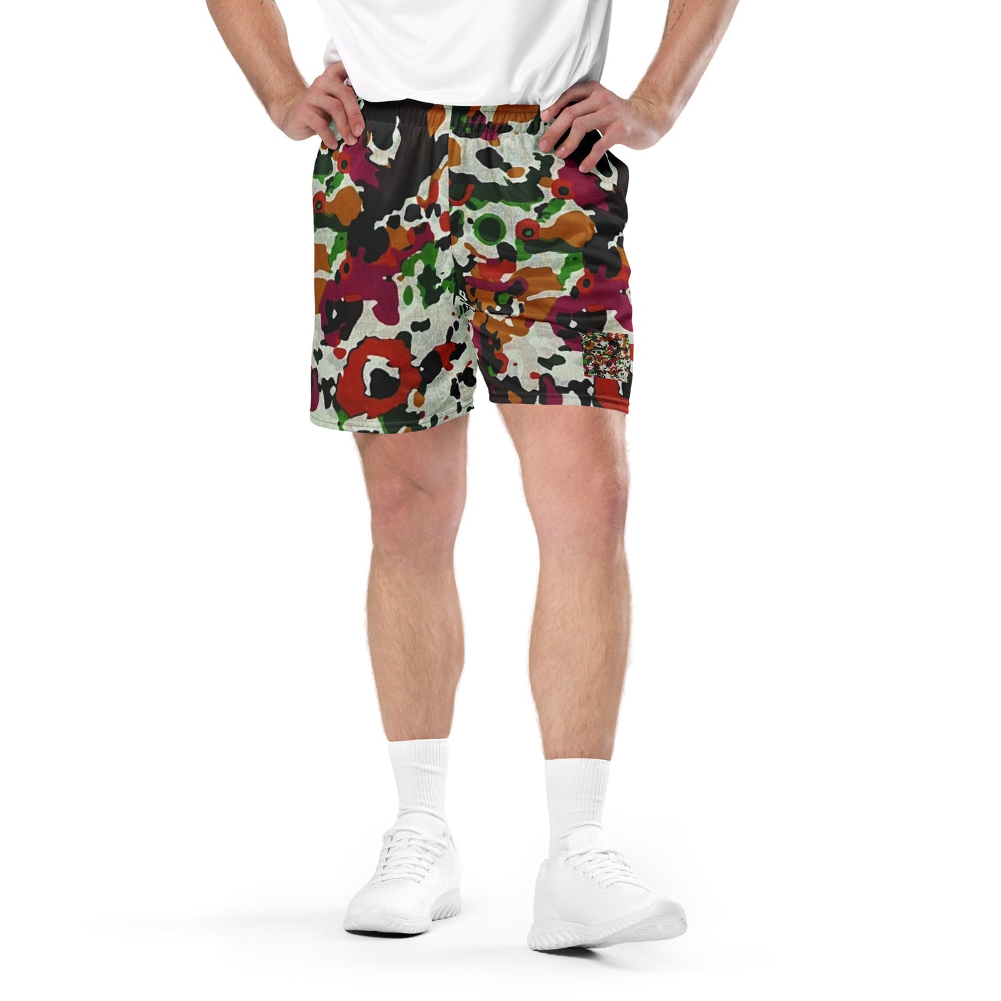 Multicolour Paint Ankara Unisex Mesh Shorts